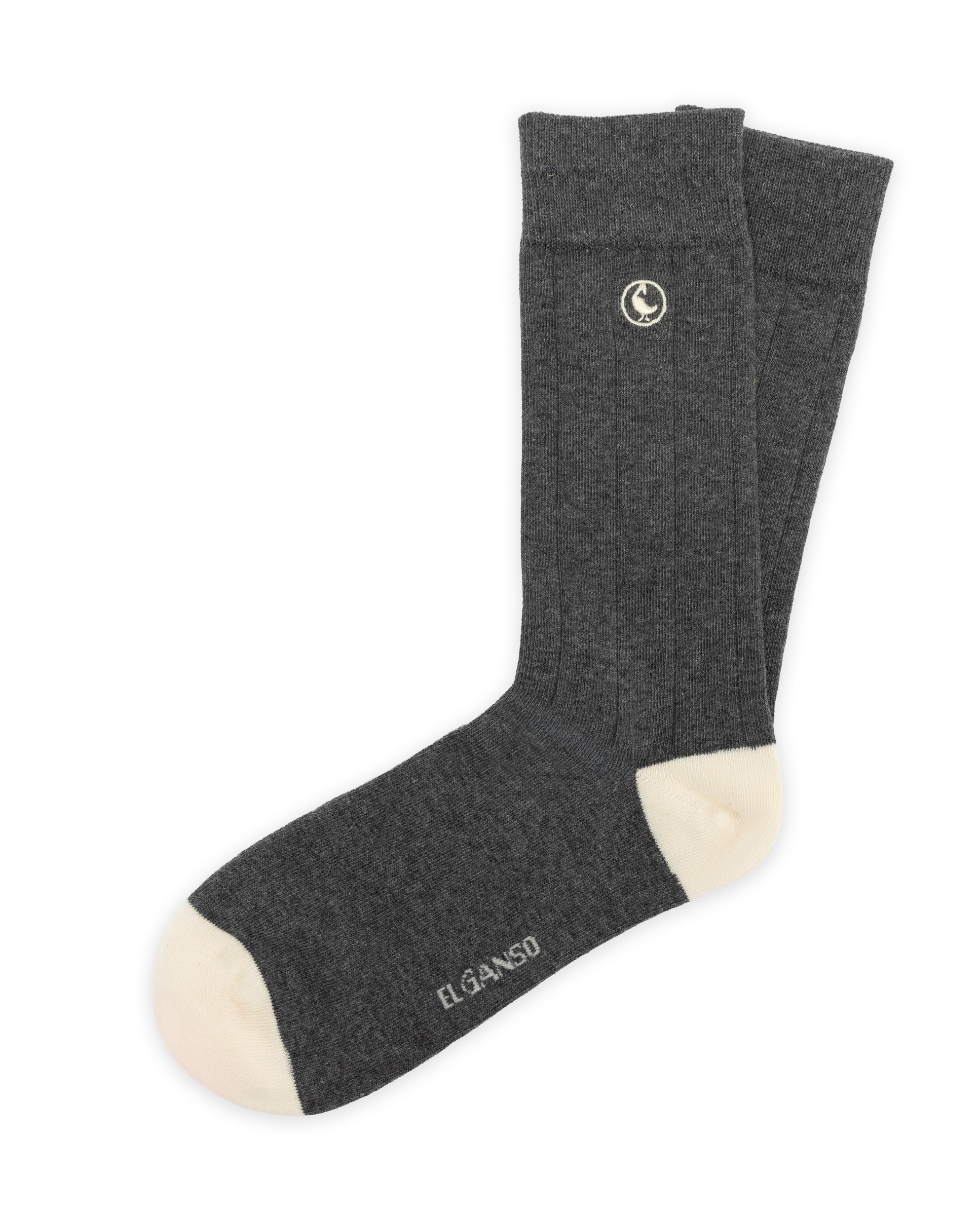 Imagen 1 de Calcetín de hombre algodón liso canalé - El Ganso - Gris Gris