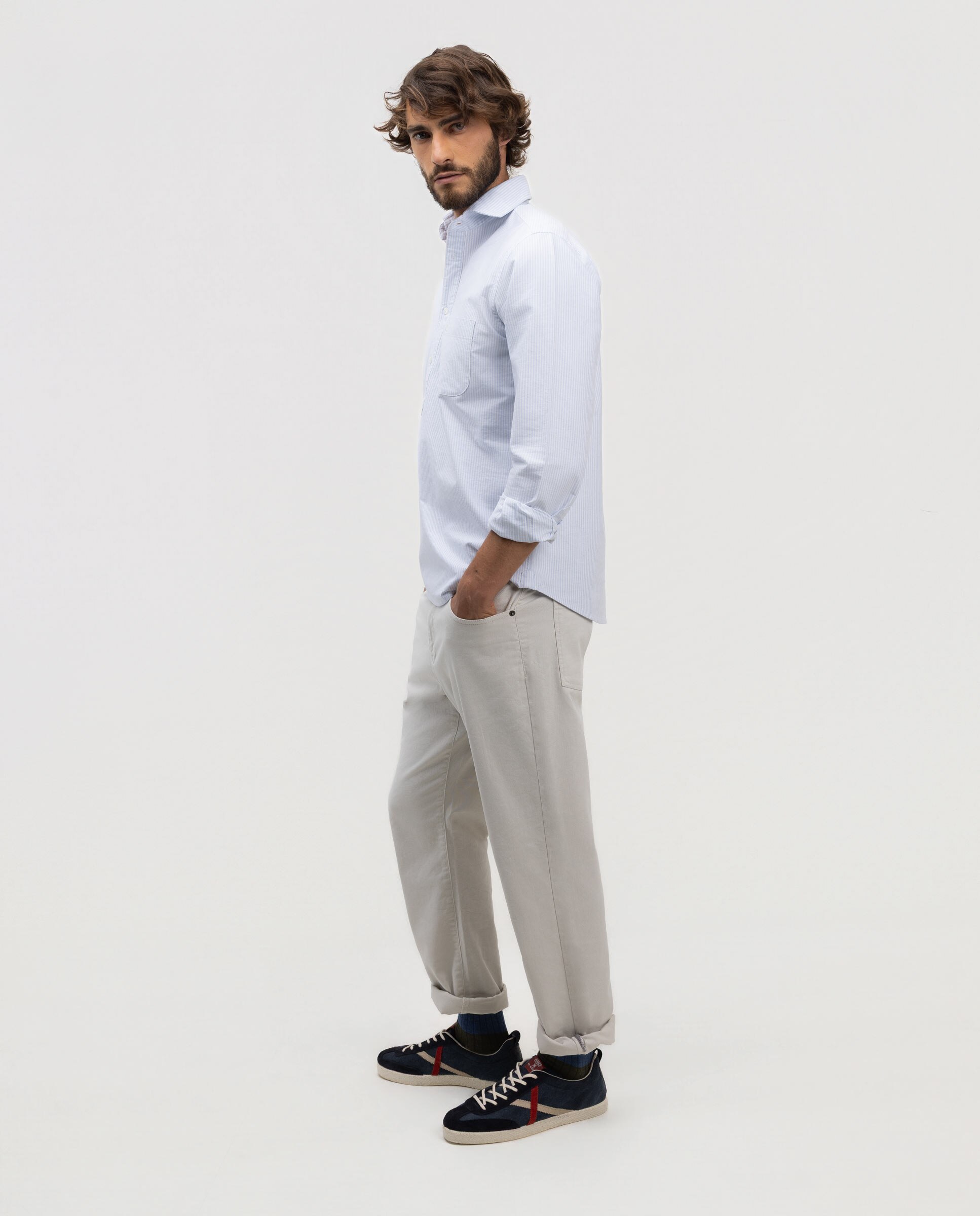 Pantalón de hombre 5 bolsillos liso - El Ganso - Natural Natural-3