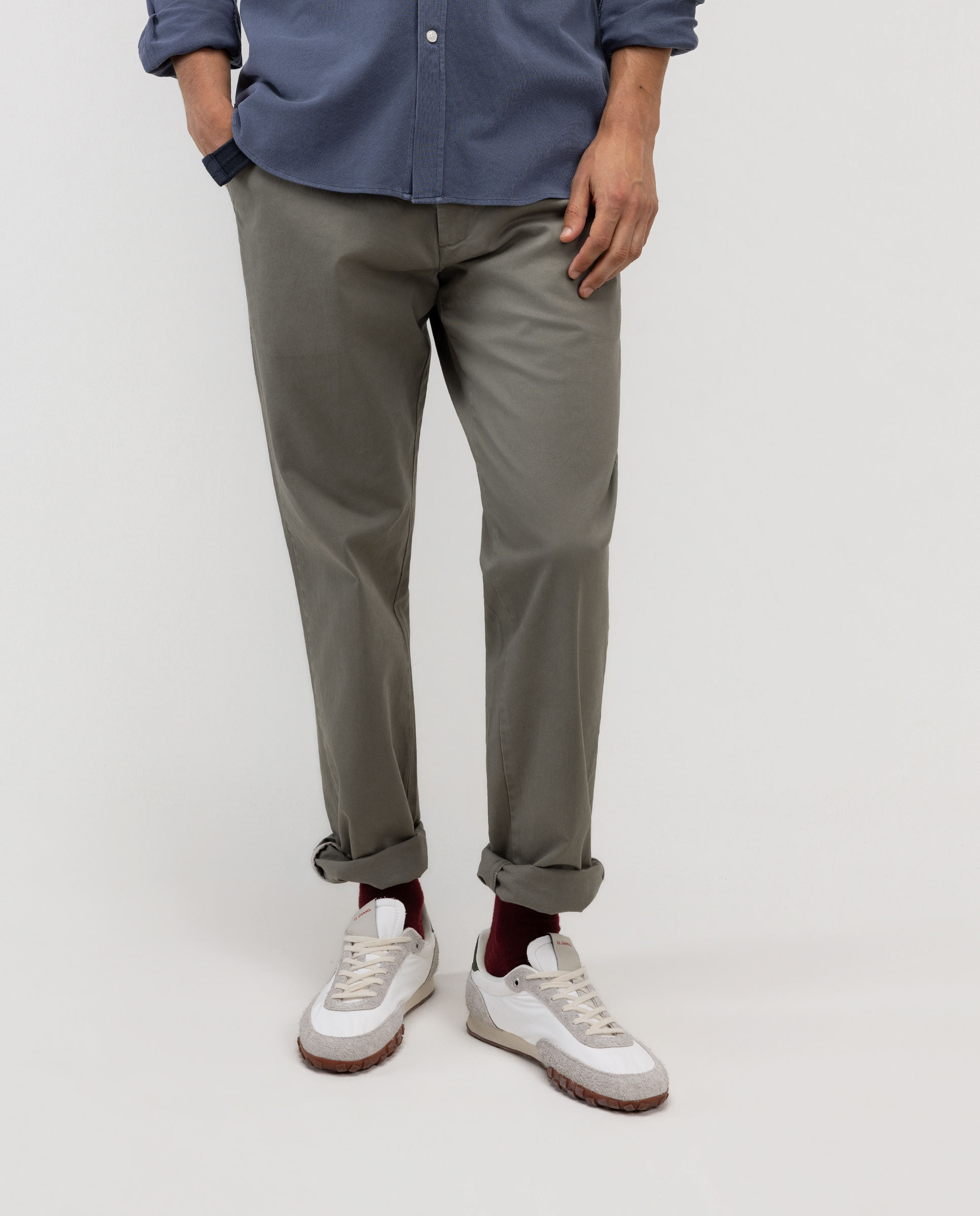 Pantalón de hombre chino regular - El Ganso - Verde oscuro Verde oscuro-2