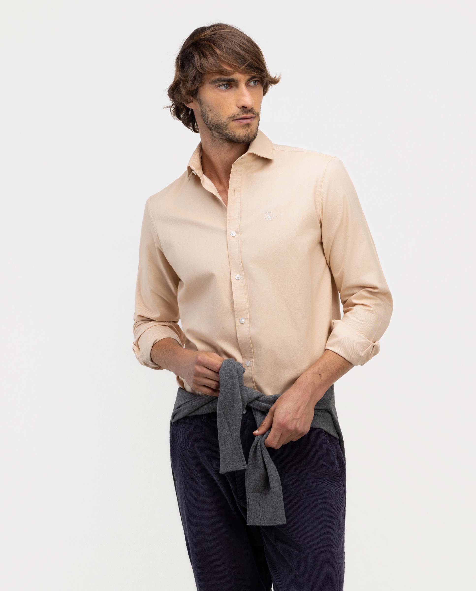 Imagen 1 de Camisa de hombre viyela cuello italiano - El Ganso - Naranja Naranja