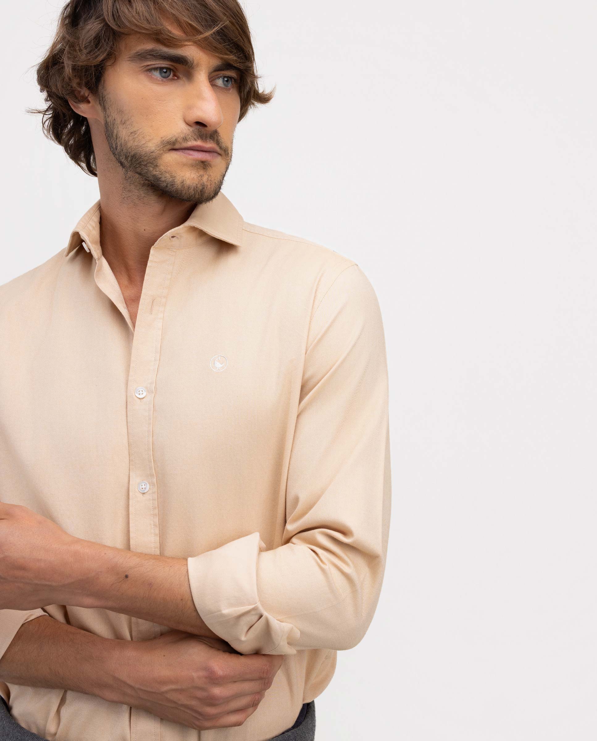 Imagen 3 de Camisa de hombre viyela cuello italiano - El Ganso - Naranja Naranja