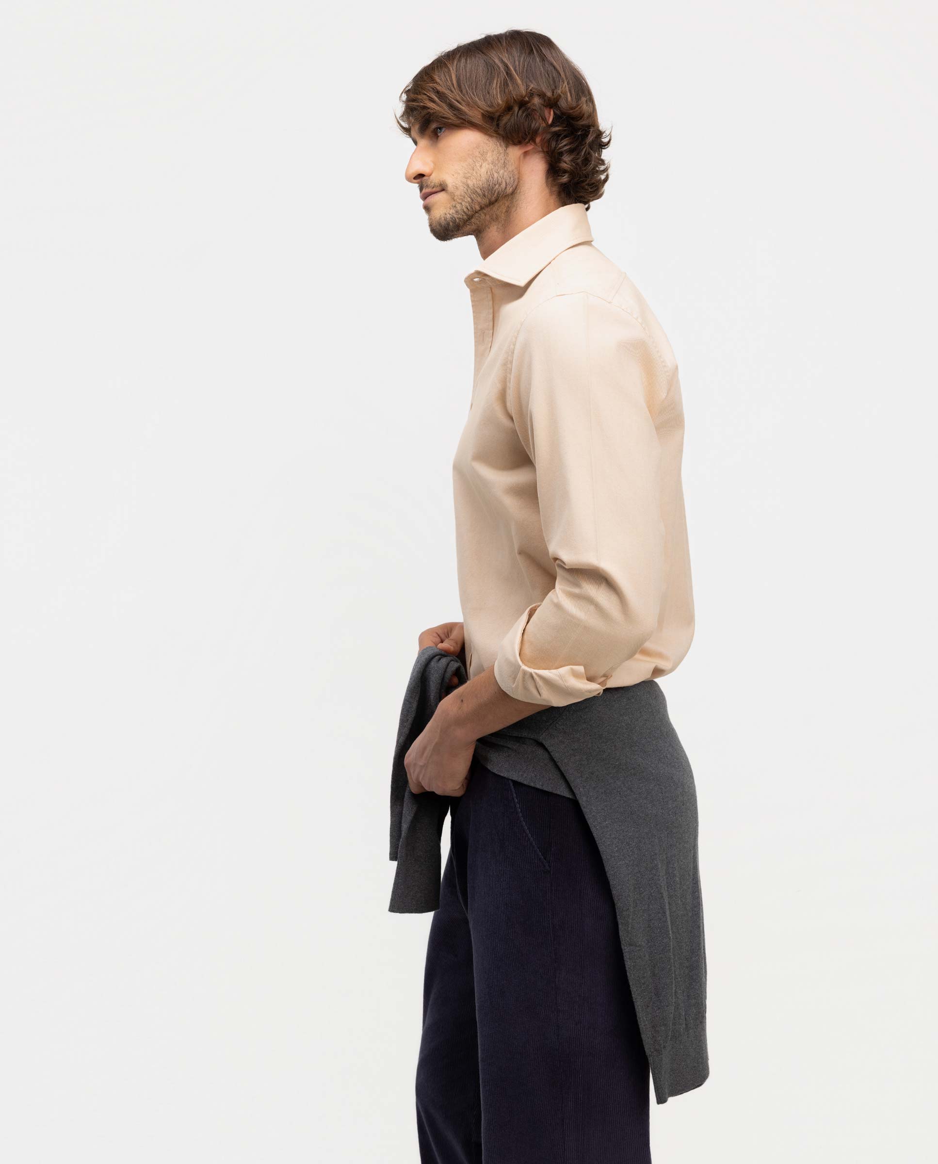 Imagen 4 de Camisa de hombre viyela cuello italiano - El Ganso - Naranja Naranja