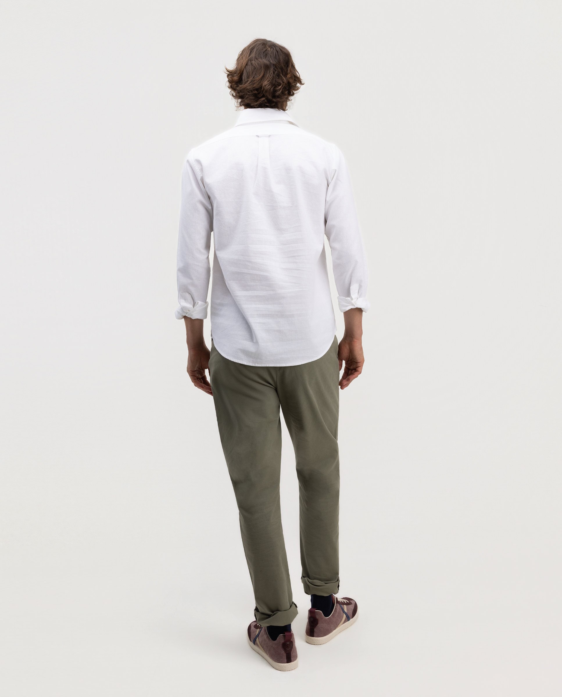 Camisa de hombre polera de algodón y lino - El Ganso - Blanco Blanco-4