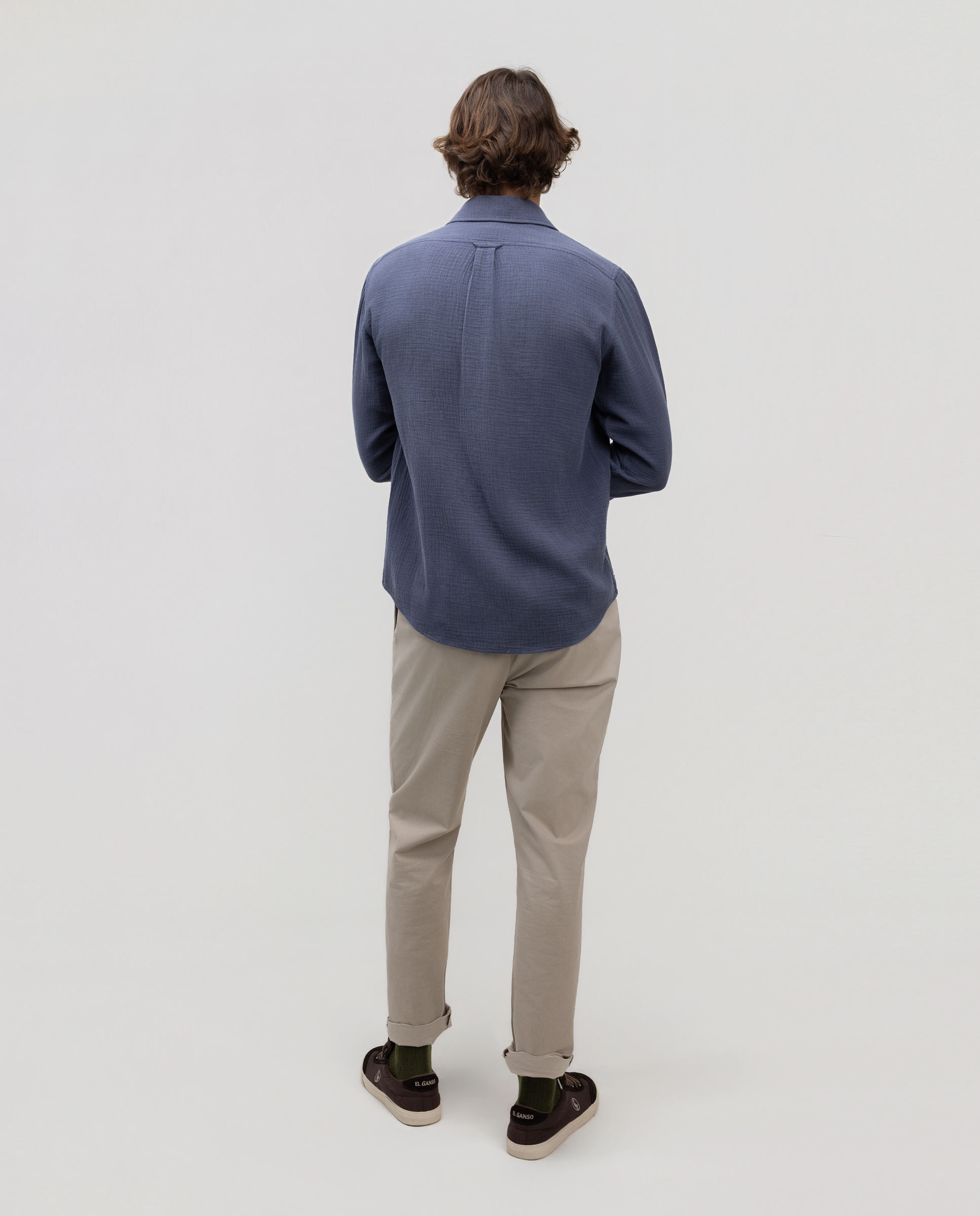 Camisa de hombre bambulla lisa - El Ganso - Azul Azul-4
