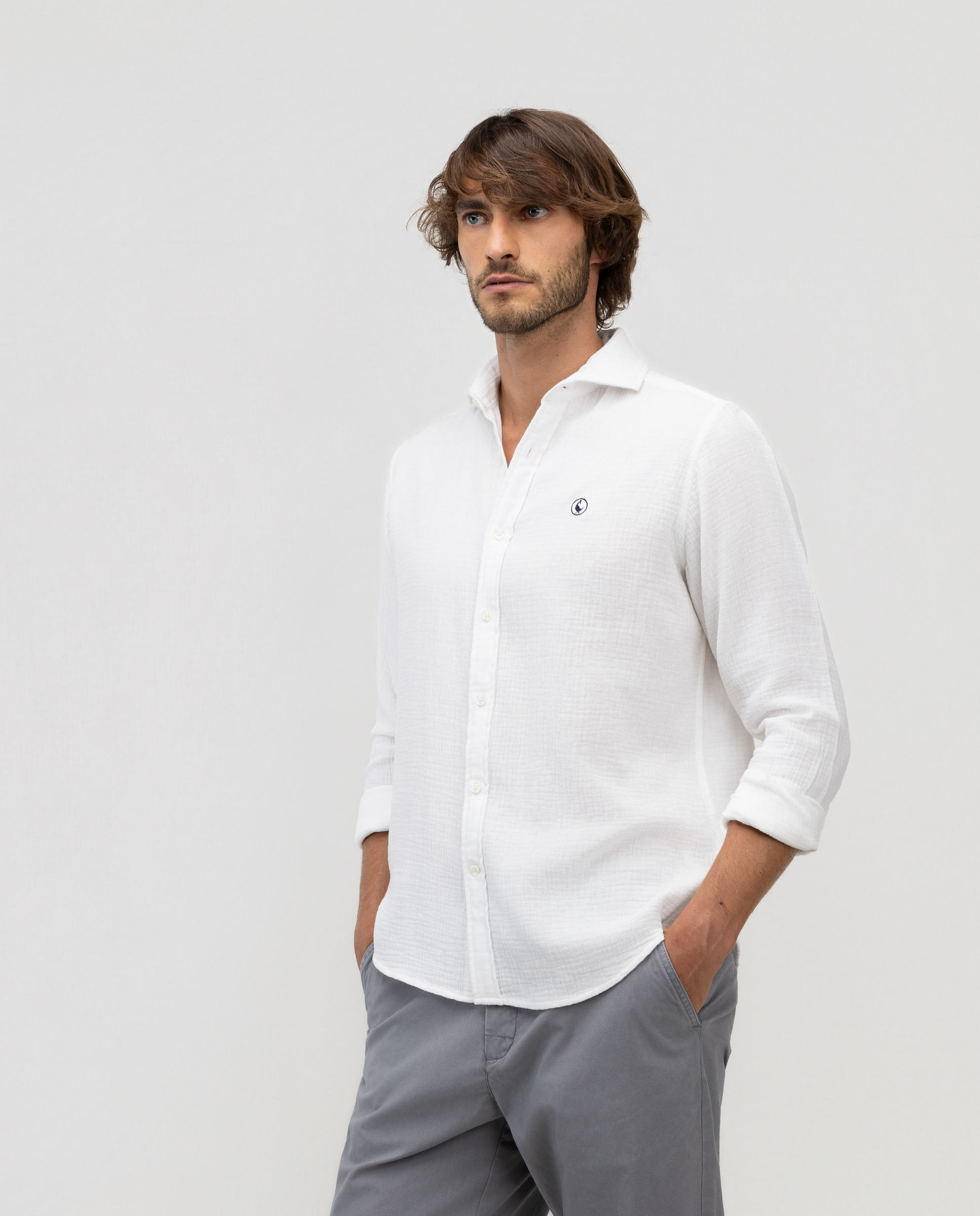 Camisa de hombre bambulla lisa - El Ganso - Natural Natural-3