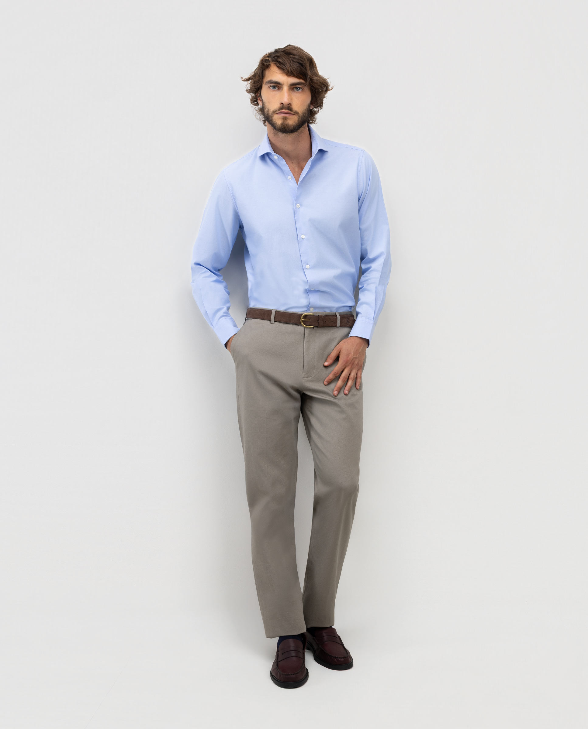Camisa pin point celeste - El Ganso - Azul celeste Azul celeste-2