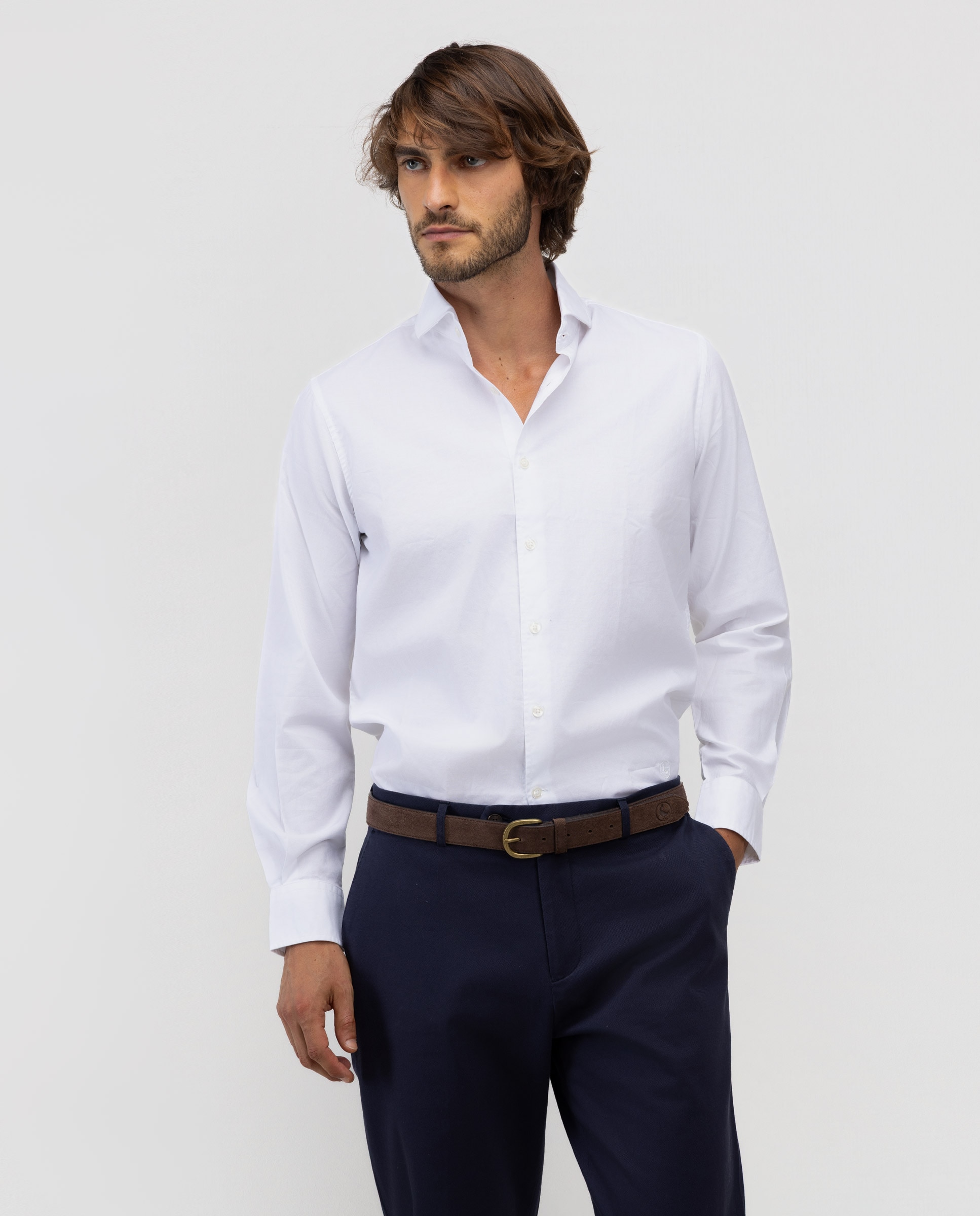 Camisa pin point celeste - El Ganso - Blanco Blanco-1