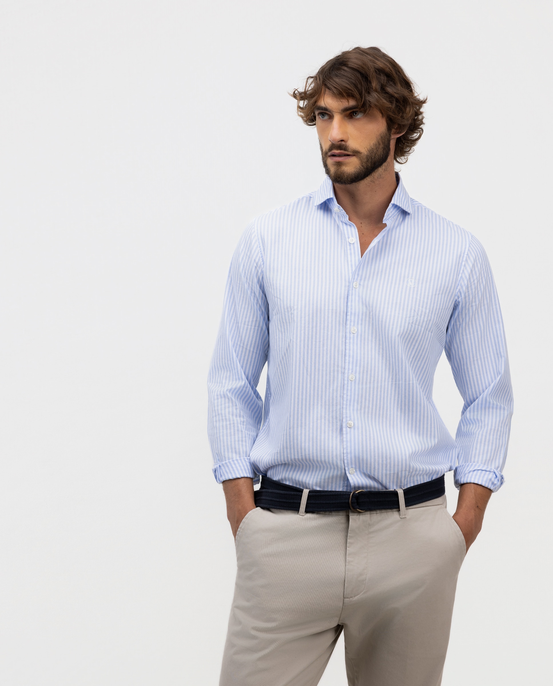 Imagen 0 de Camisa de hombre pin point raya kodak Azul celeste