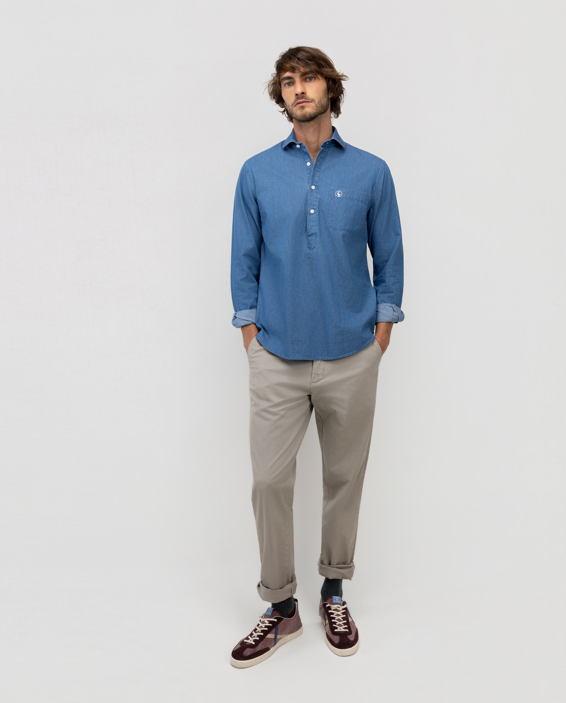 Imagen 2 de Camisa de hombre polera denim - El Ganso - Azul Azul