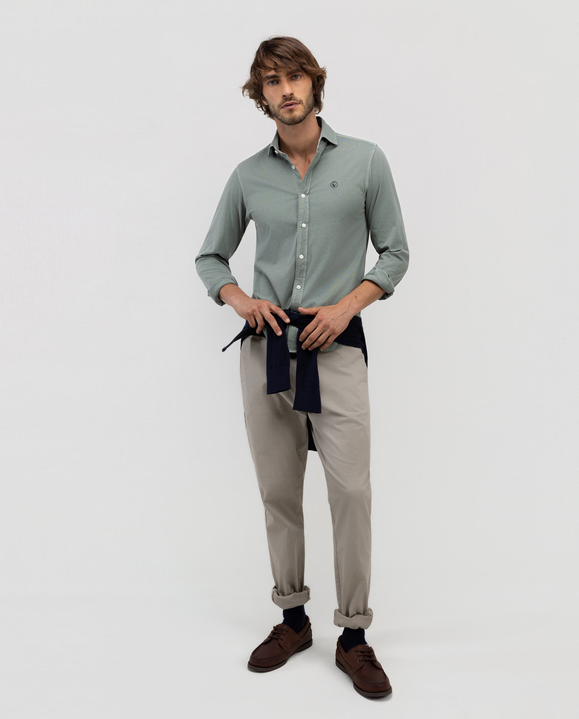 Camisa de hombre single jersey lisa - El Ganso - Verde Verde-2