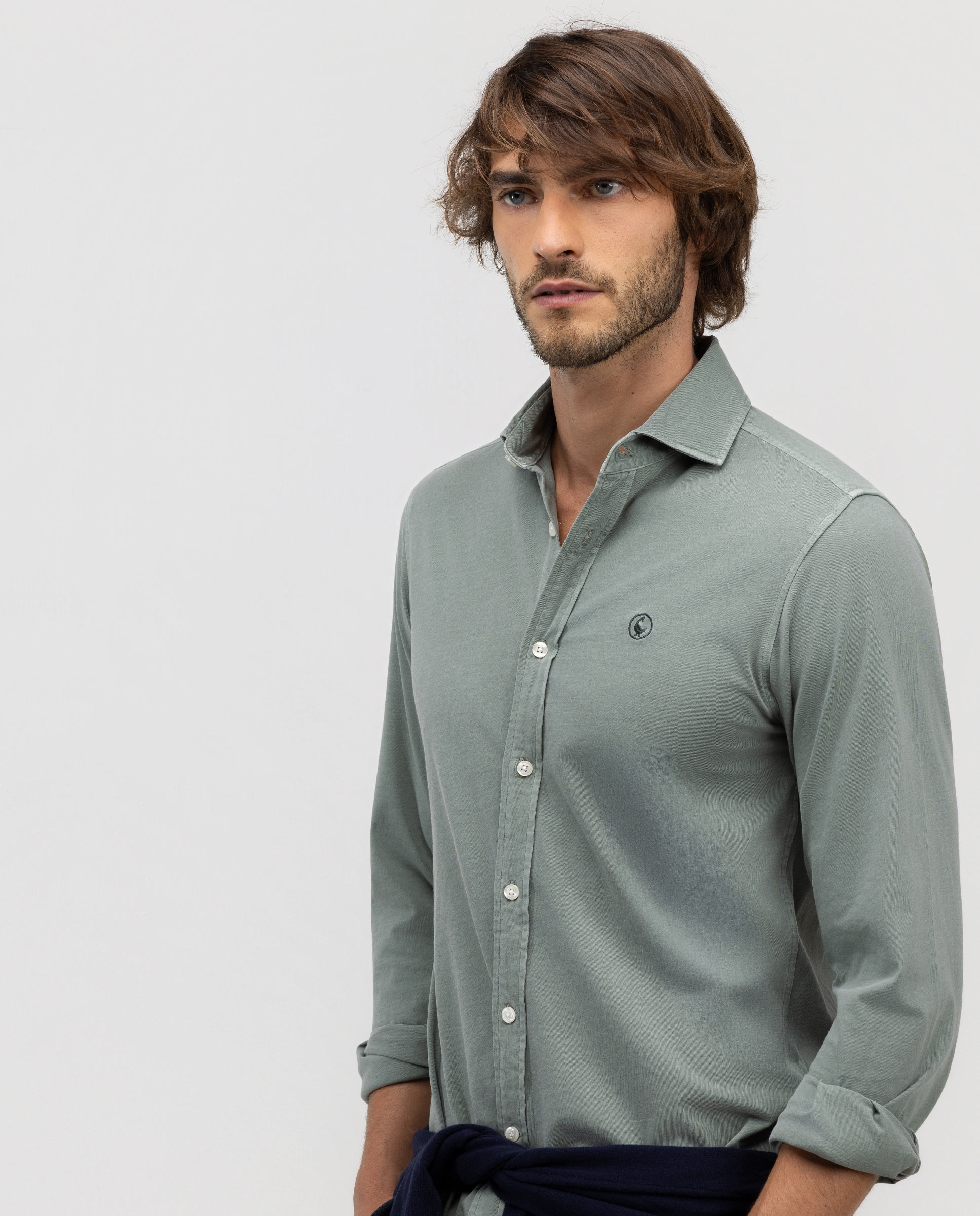 Camisa de hombre single jersey lisa - El Ganso - Verde Verde-3