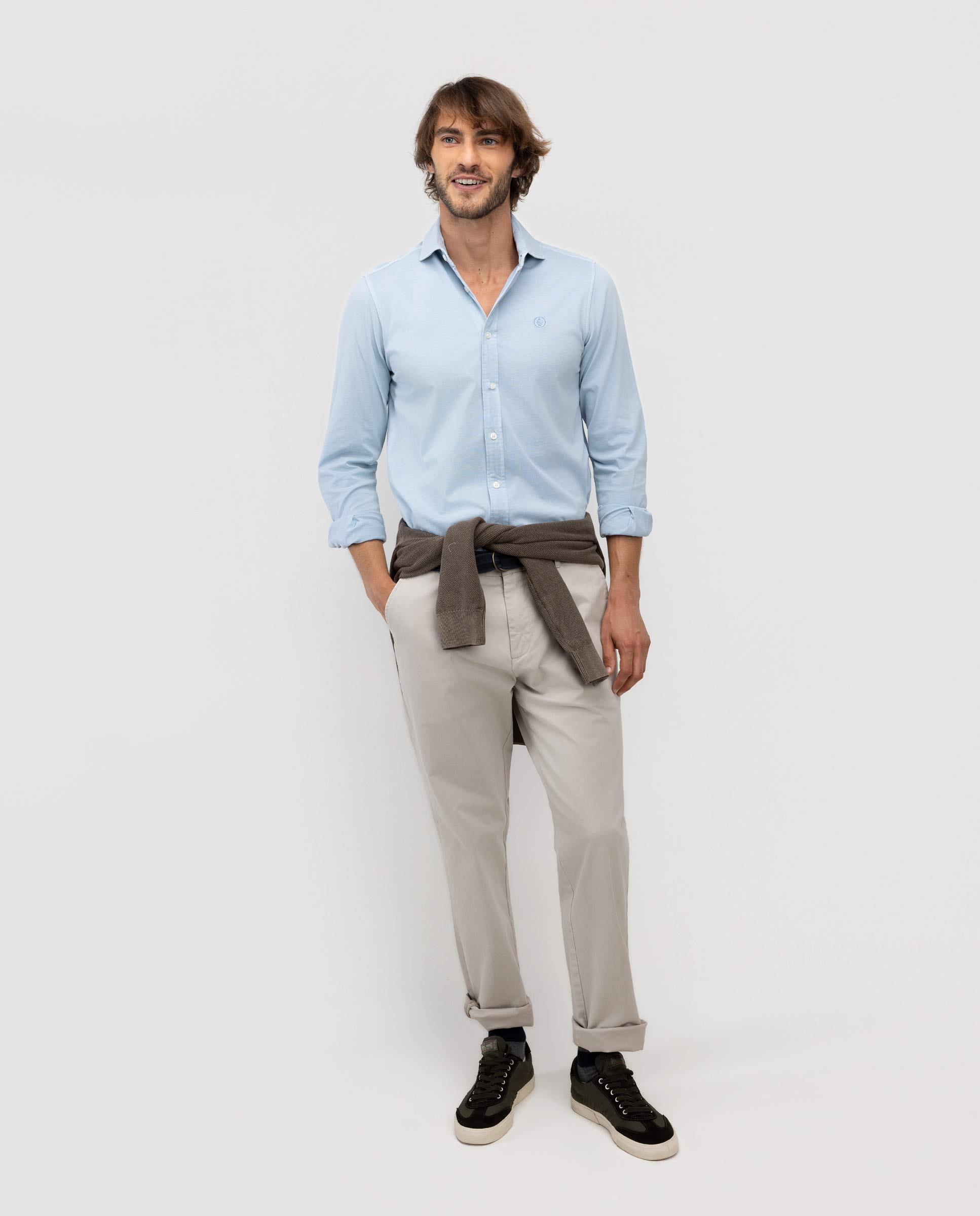 Camisa de hombre single jersey lisa - El Ganso - Azul celeste Azul celeste-2