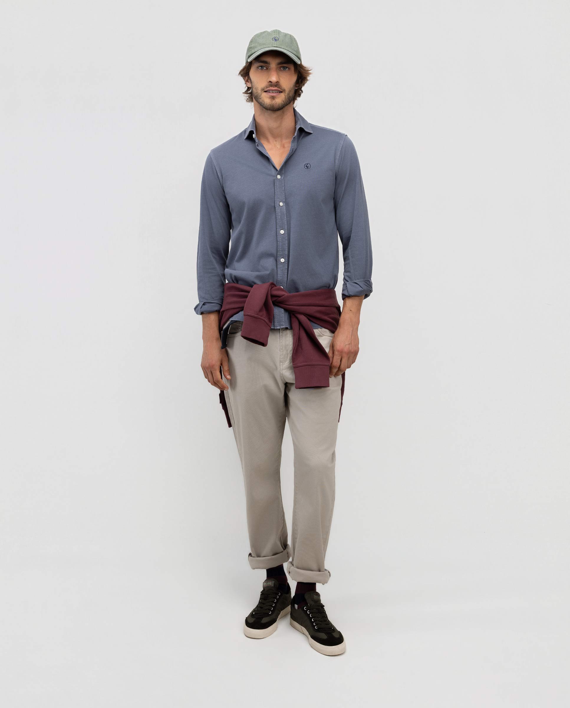 Camisa de hombre single jersey lisa - El Ganso - Azul Azul-2