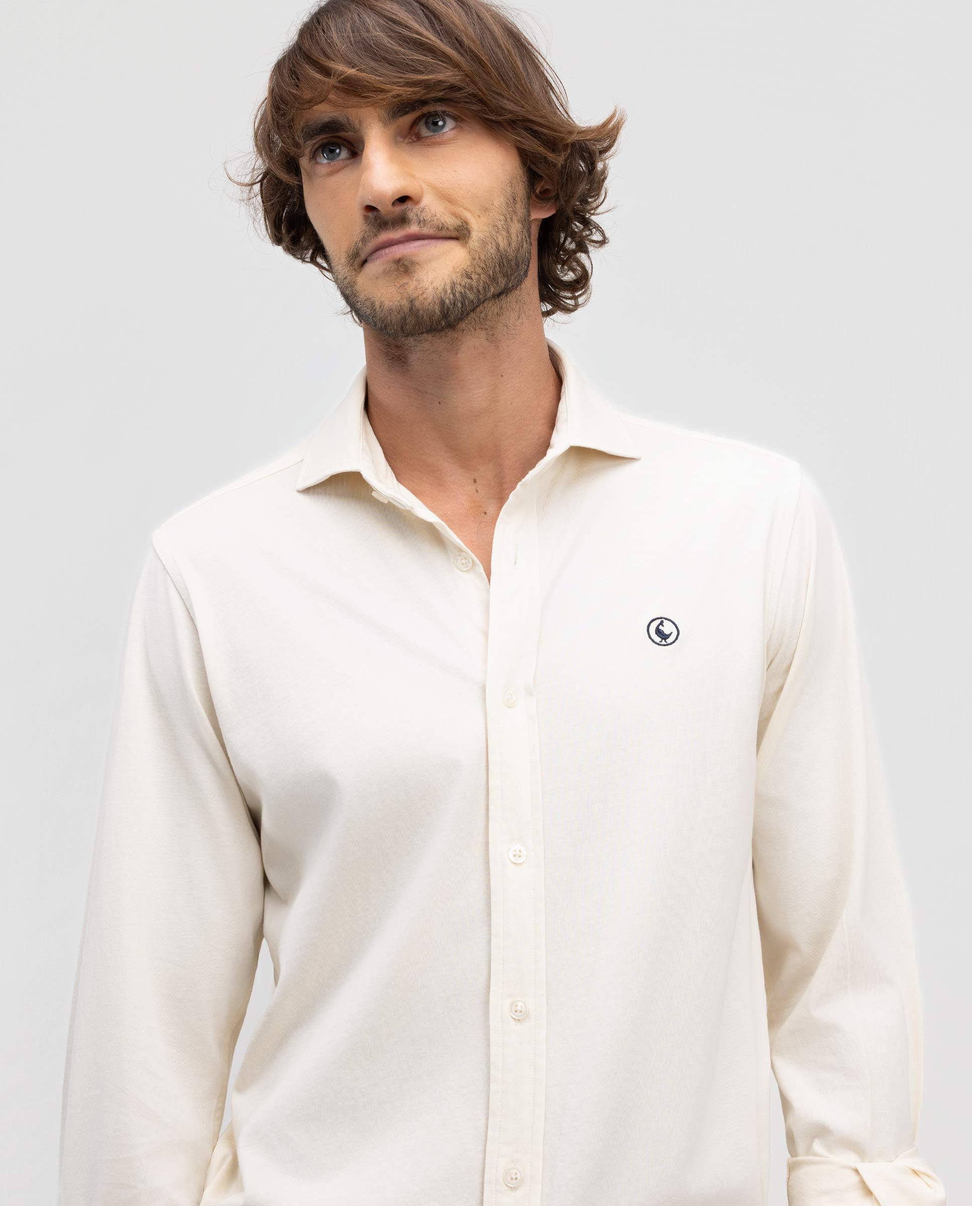 Camisa de hombre single jersey lisa - El Ganso - Crudo Crudo-2