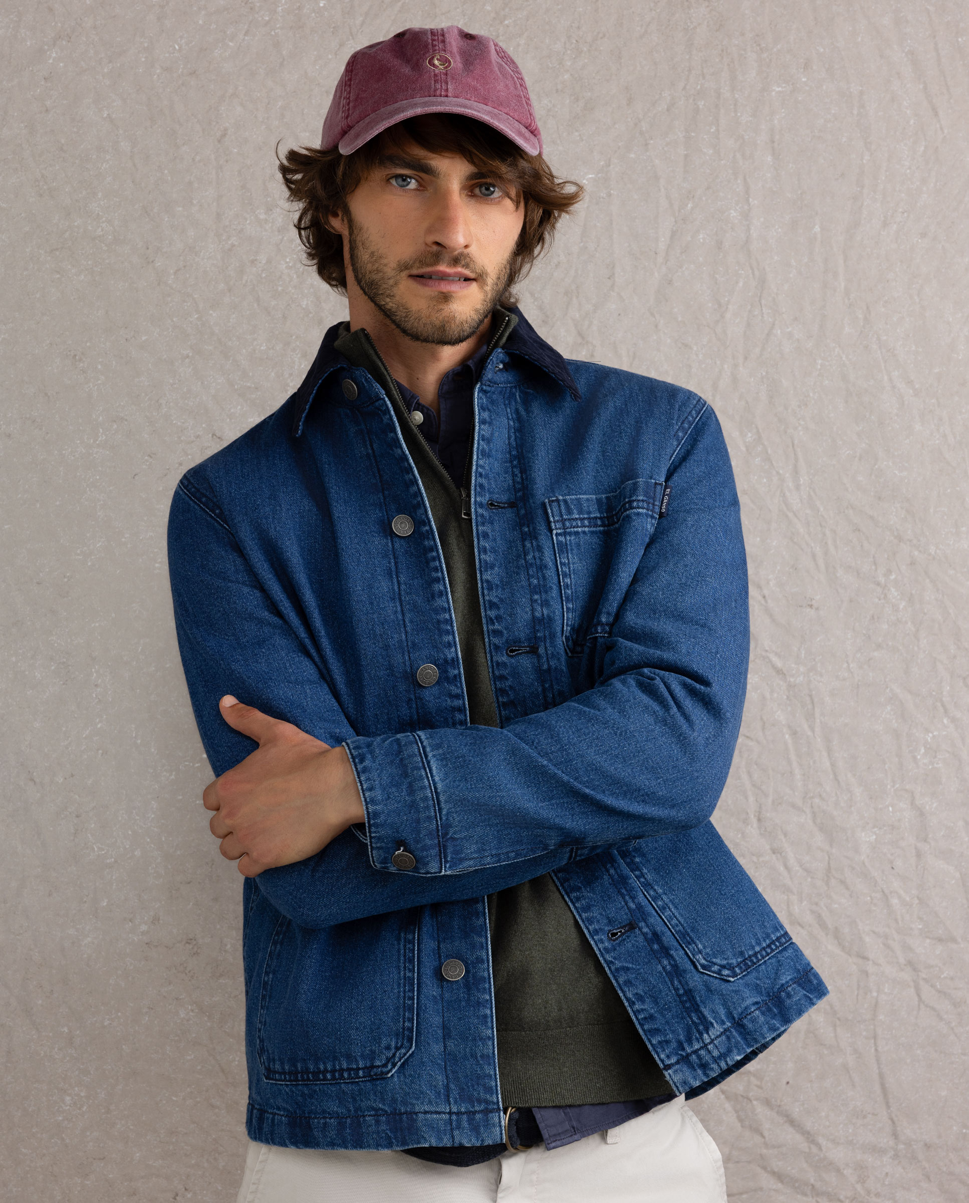 Sobrecamisa de hombre denim cuello pana - El Ganso - Azul Azul-3