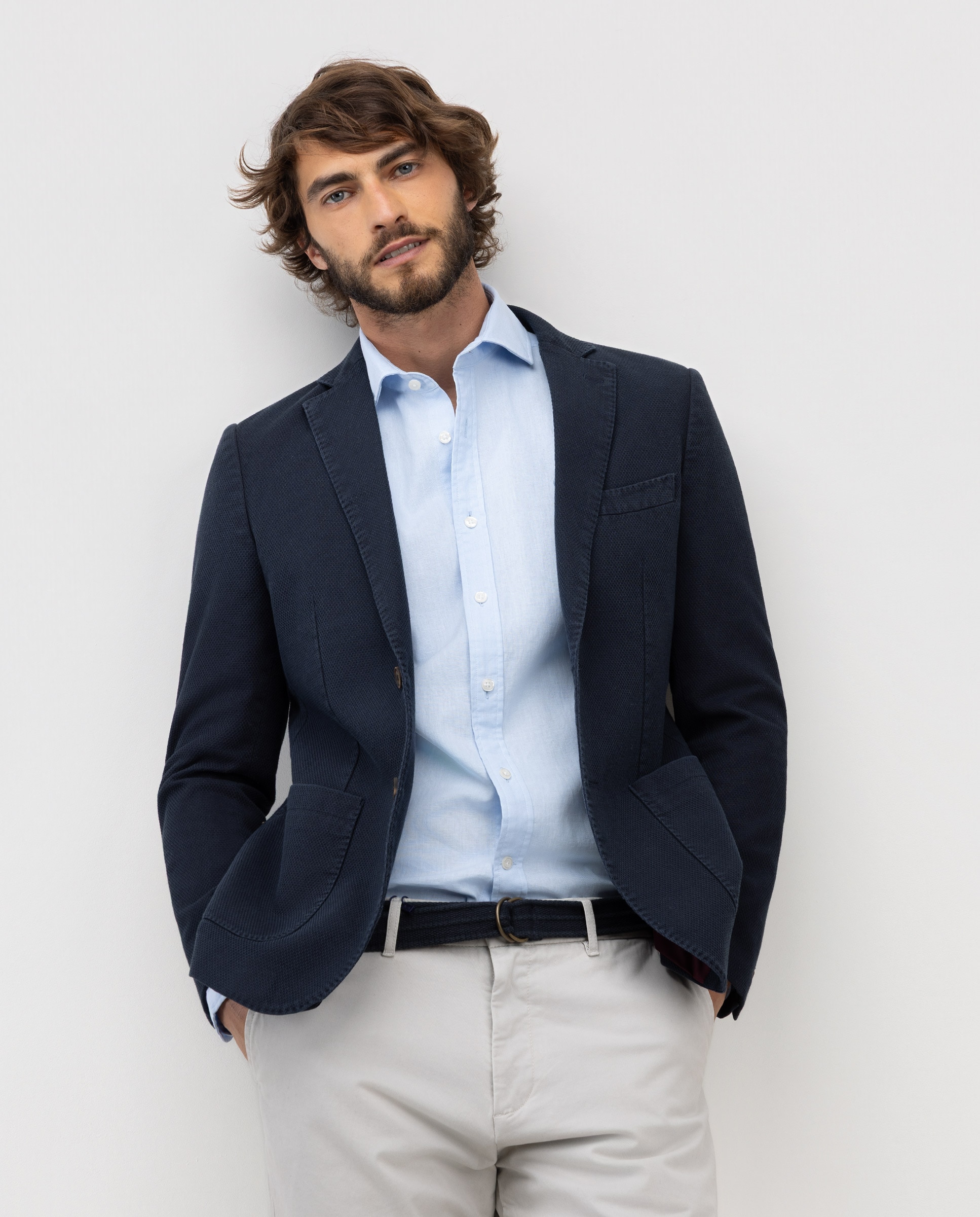 Americana de hombre estructura lisa - El Ganso - Azul marino Azul marino-1