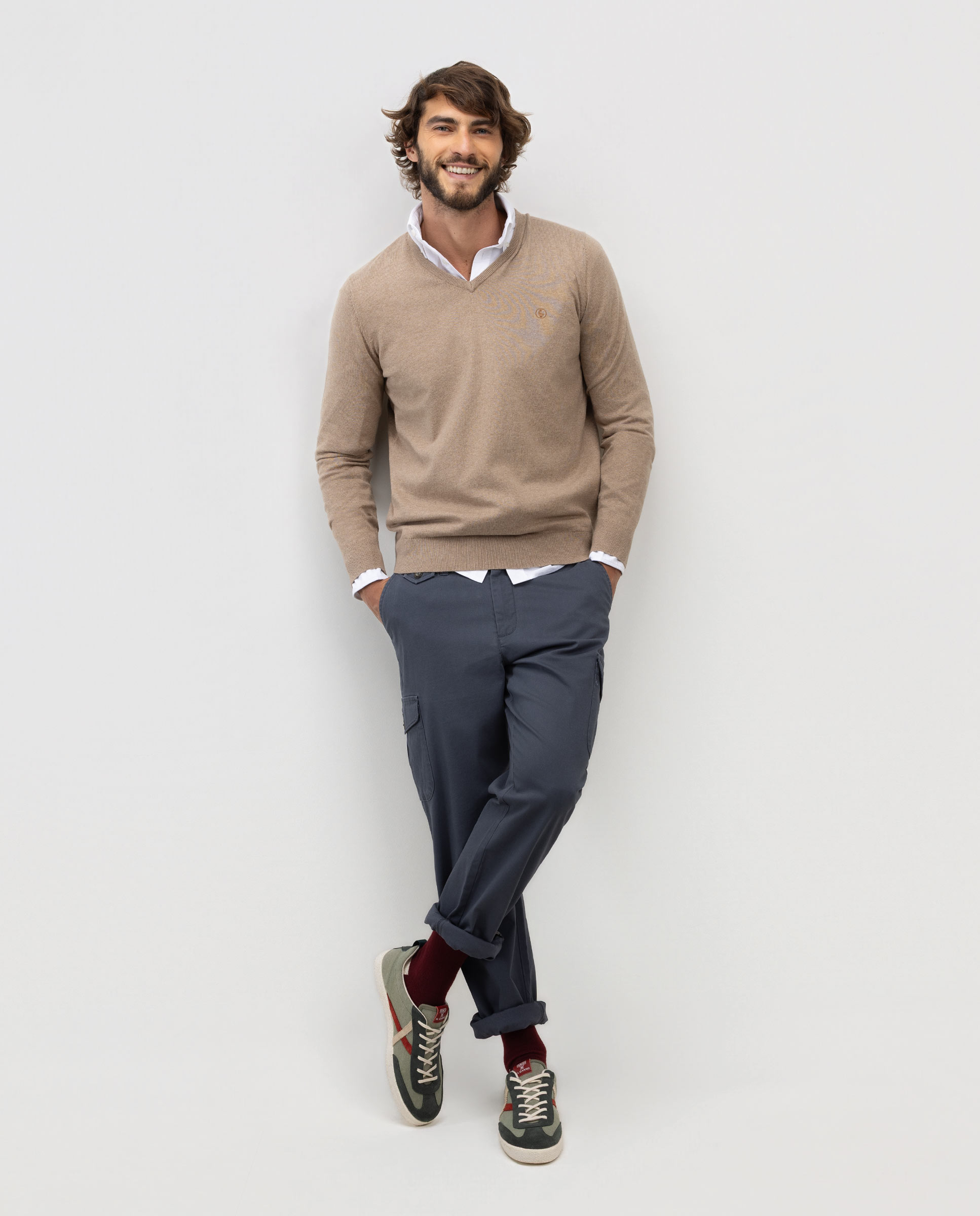 Jersey de hombre cuello pico liso - El Ganso - Beige Beige-2