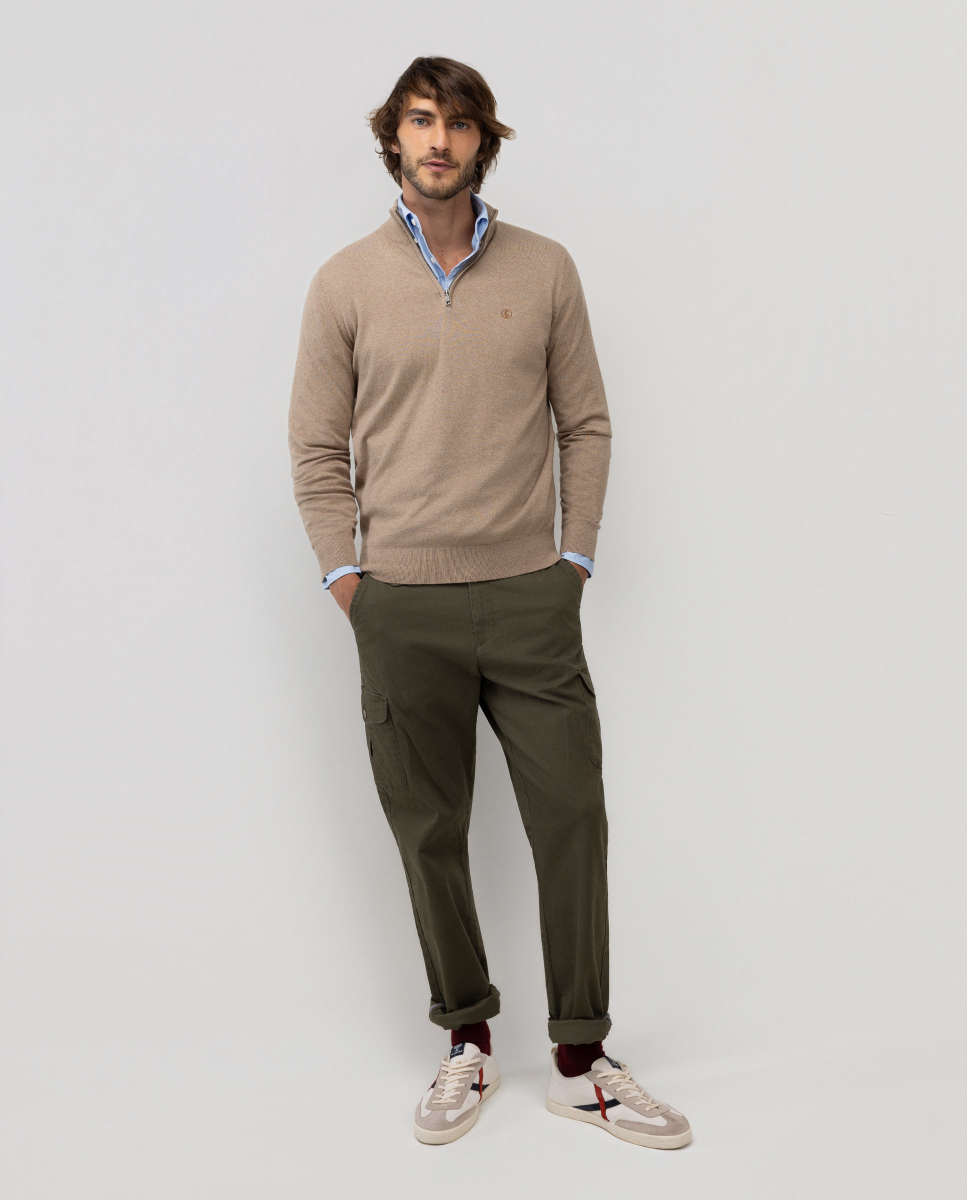 Imagen 2 de Jersey de hombre cuello camionero liso - El Ganso - Beige Beige