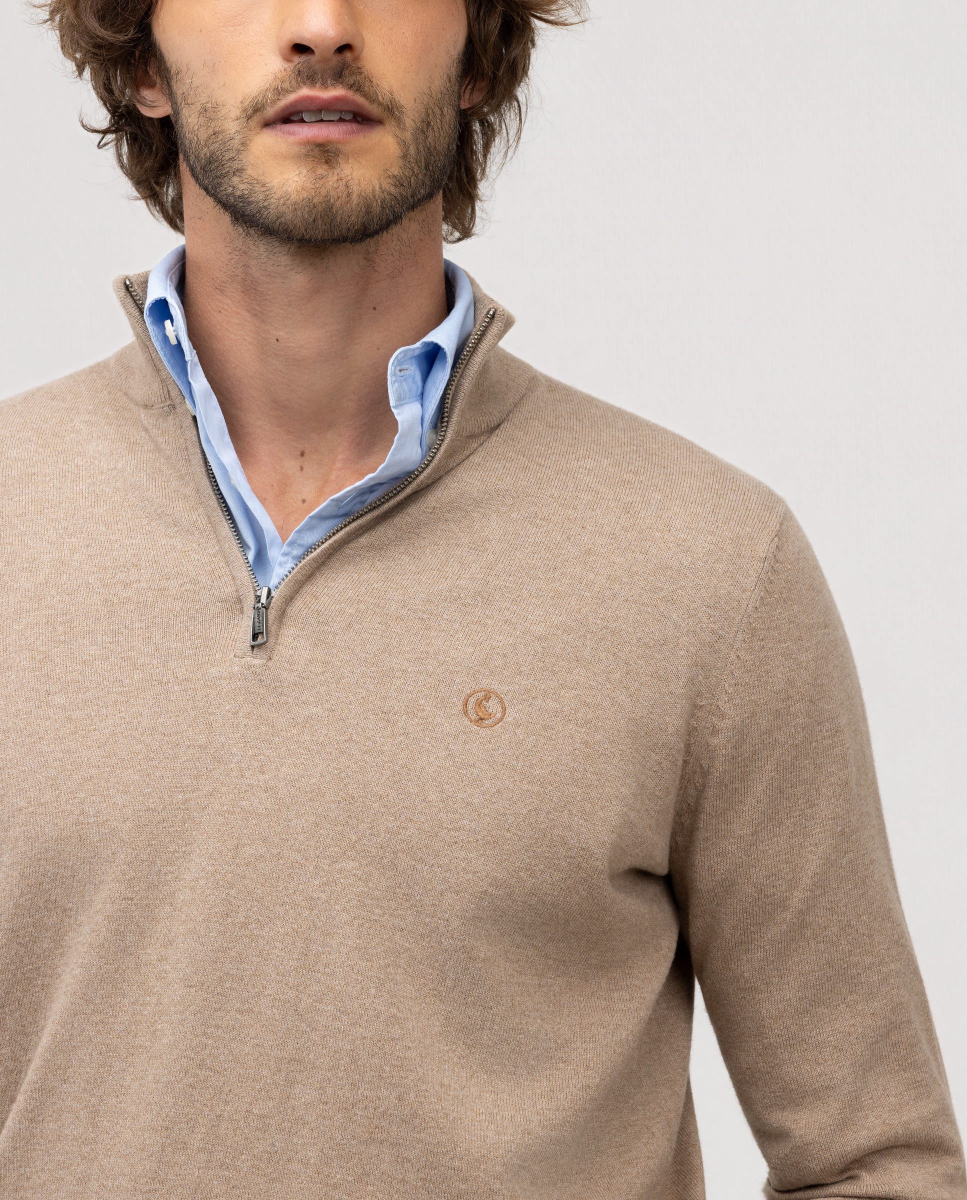 Imagen 3 de Jersey de hombre cuello camionero liso - El Ganso - Beige Beige