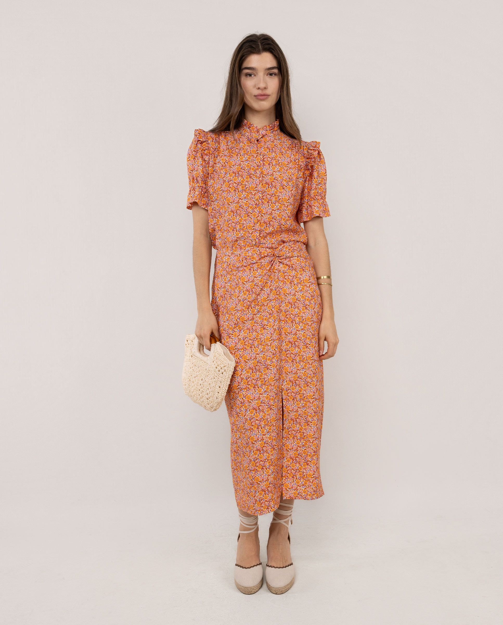 El Ganso - Falda midi de mujer estampada adeline.