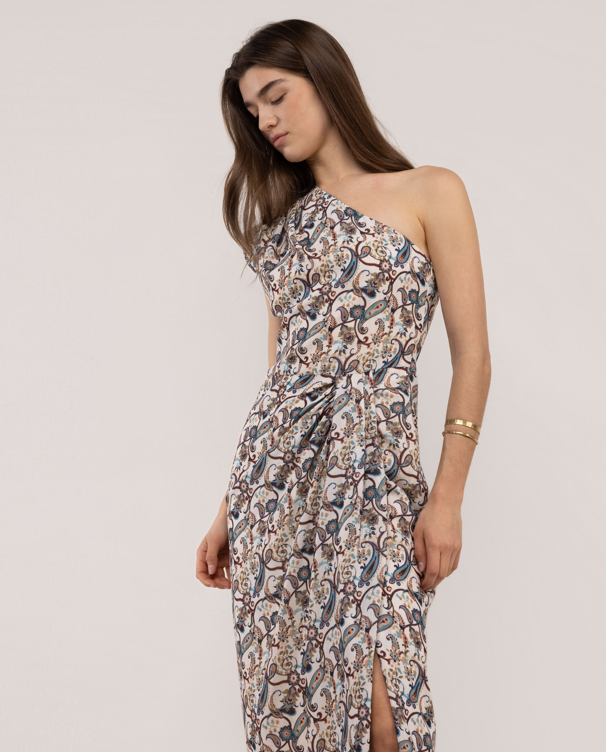 Vestido de un tirante de mujer estampado colette - El Ganso - Natural Natural-2