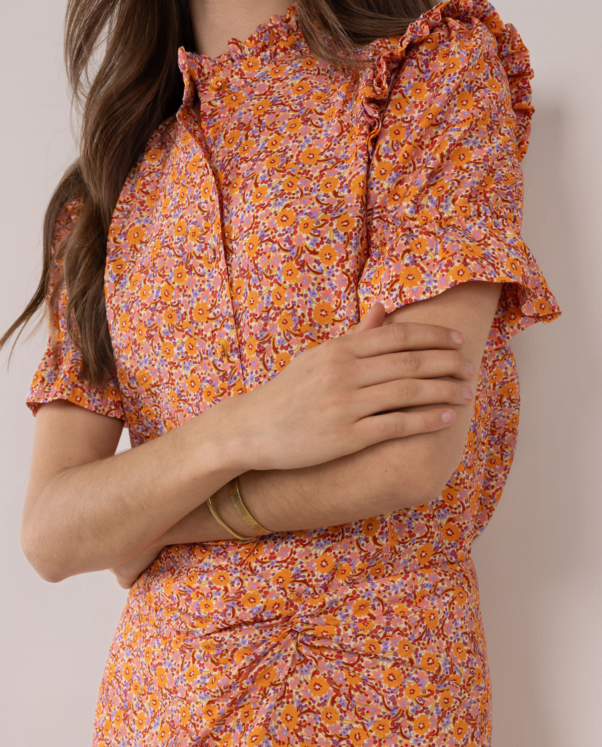 El Ganso - Camisa de manga corta de mujer de flores.