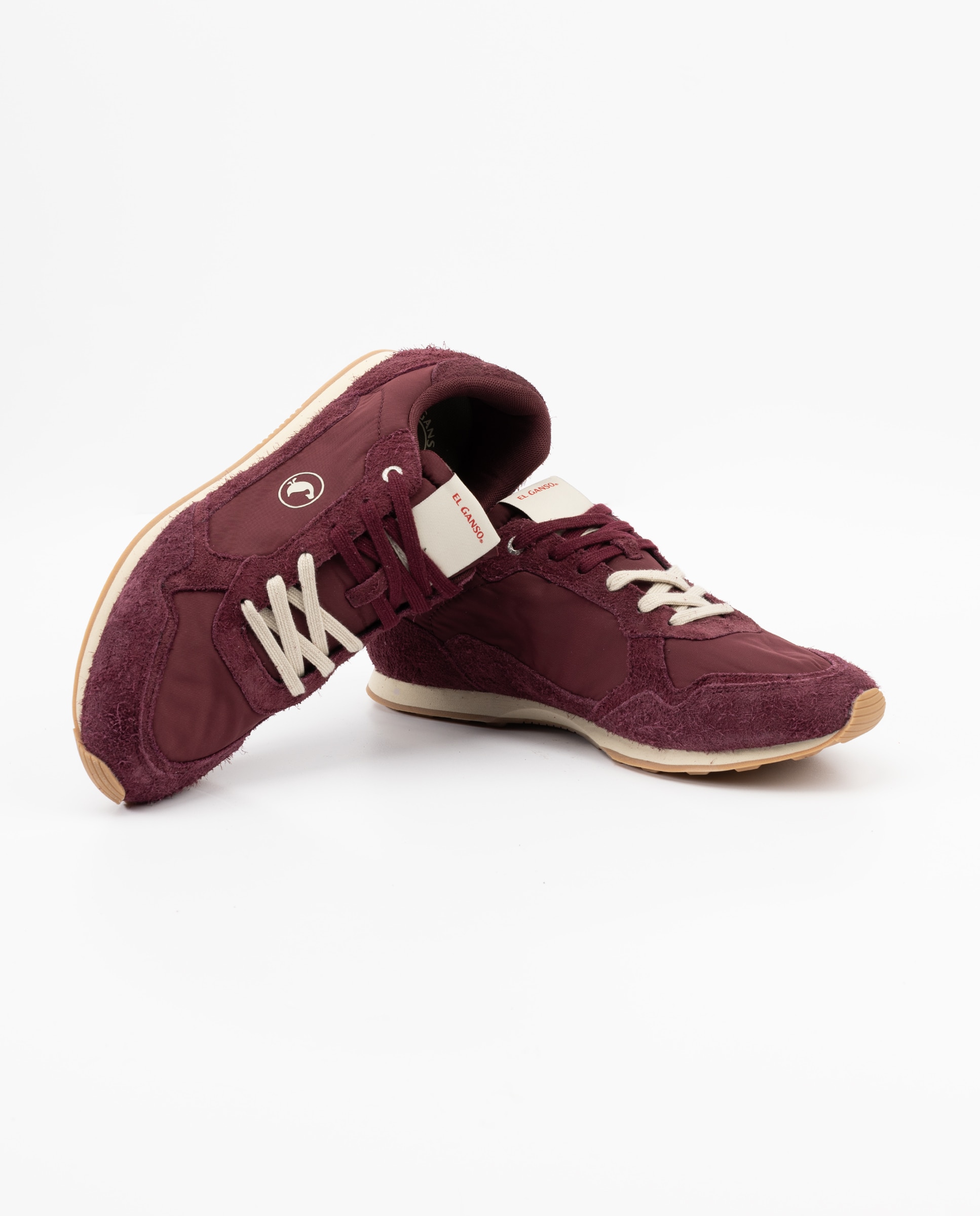 Zapatilla de hombre ochentera de nylón - El Ganso - Granate Granate-2