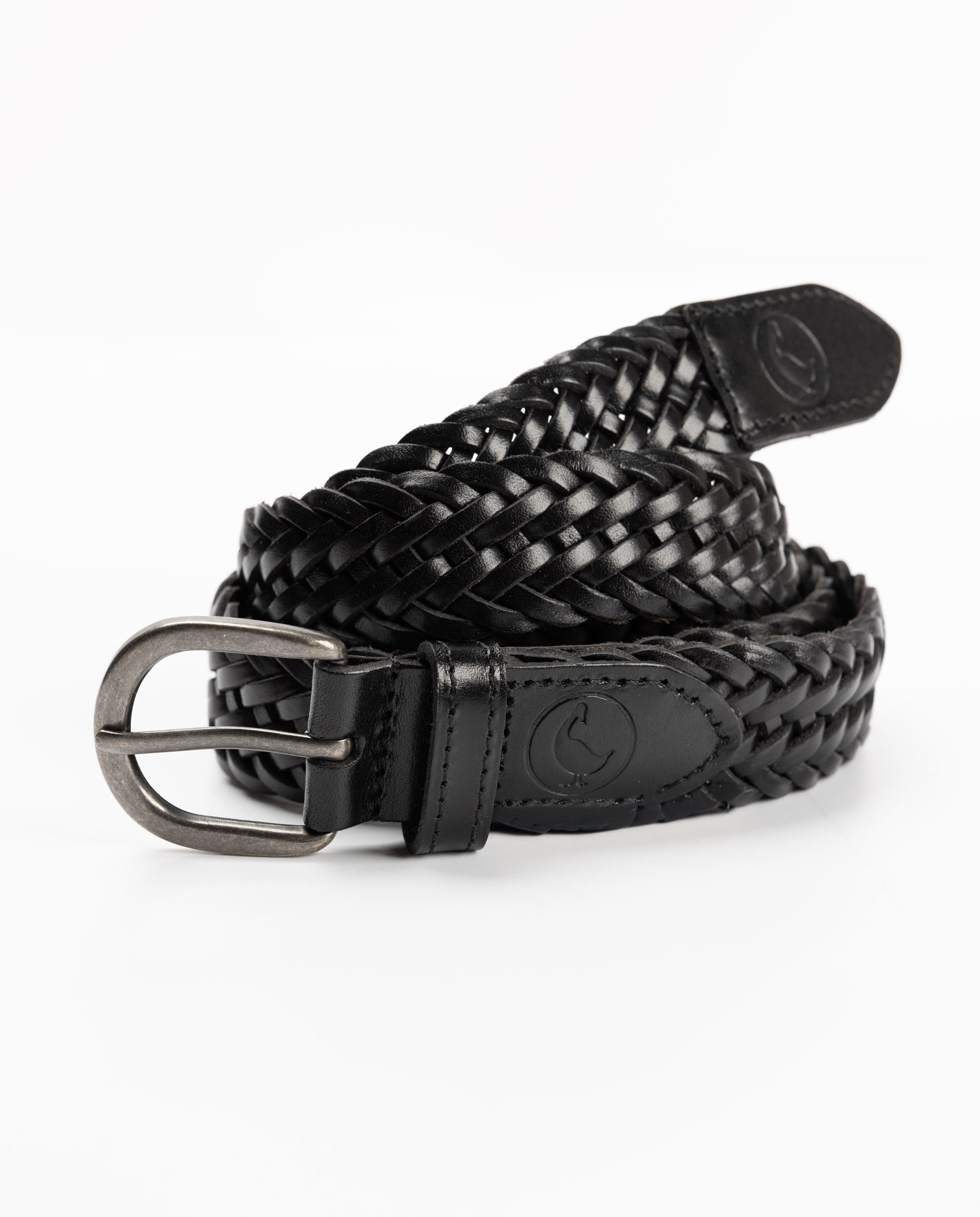 Cinturón de hombre de piel trenzado - El Ganso - Negro Negro-3