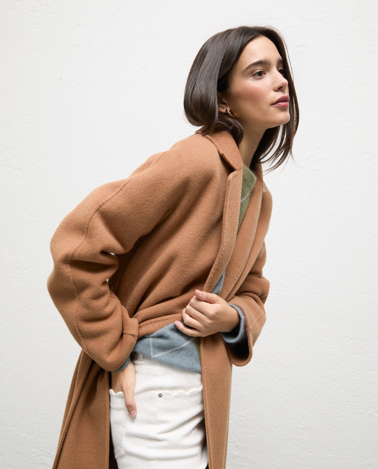 Abrigo de mujer de lana cora - El Ganso - Beige Beige-2