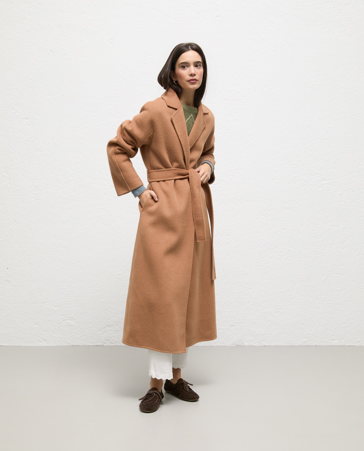 Abrigo de mujer de lana cora - El Ganso - Beige Beige-4