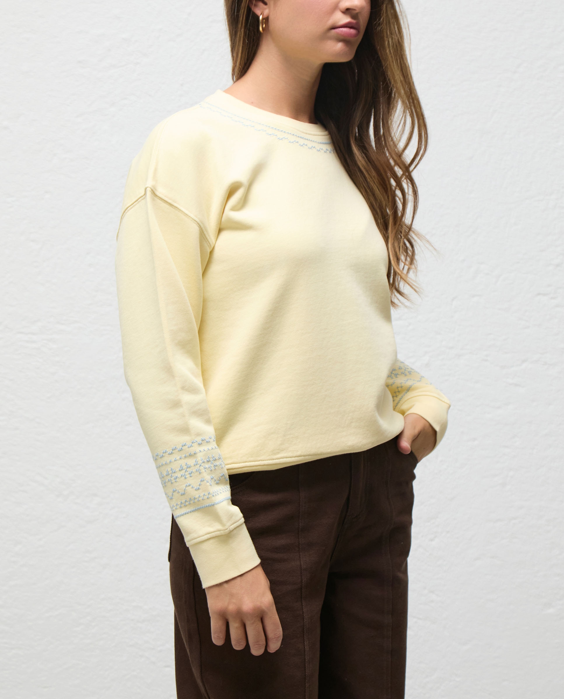 Imagen 0 de Sudadera de mujer bordados giorgia Amarillo
