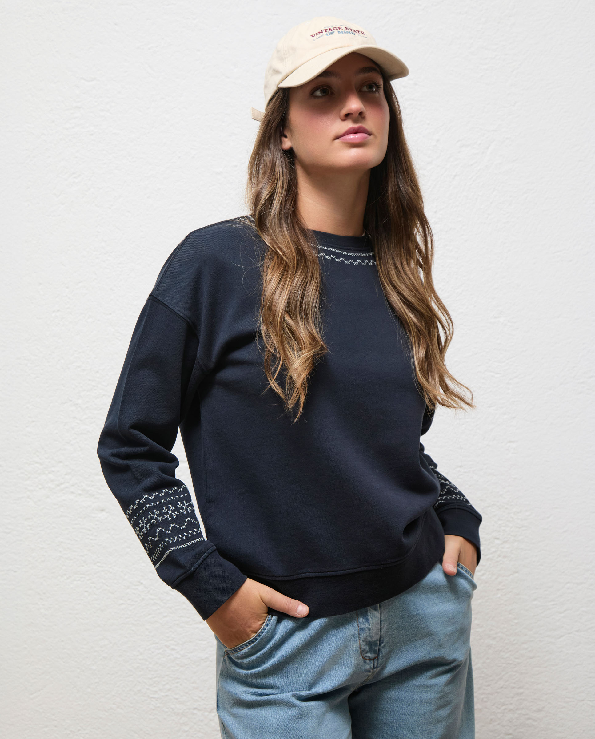 Sudadera de mujer bordados giorgia - El Ganso - Azul marino Azul marino-1