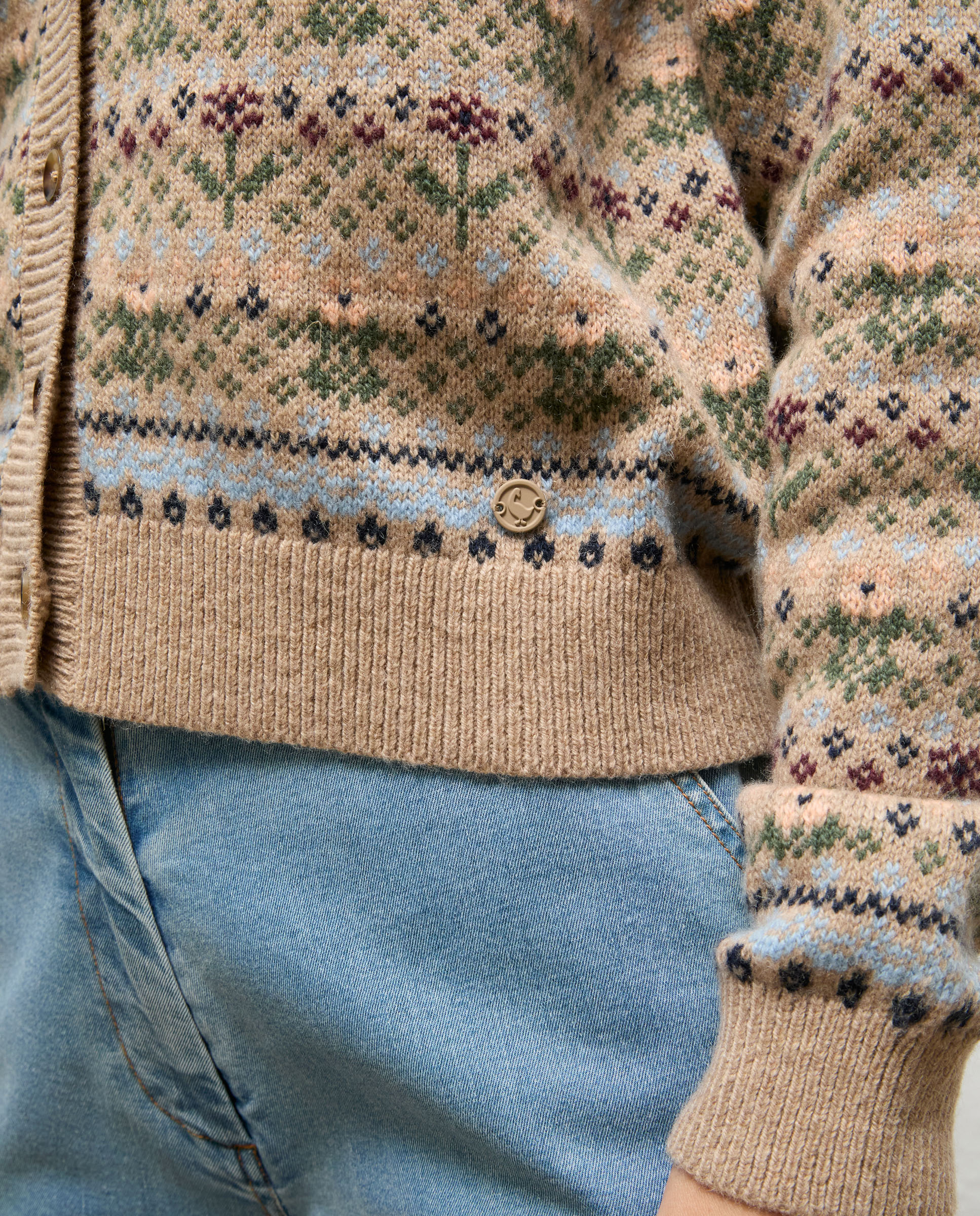 Cardigan de mujer fair isle maisie - El Ganso - Beige Beige-4