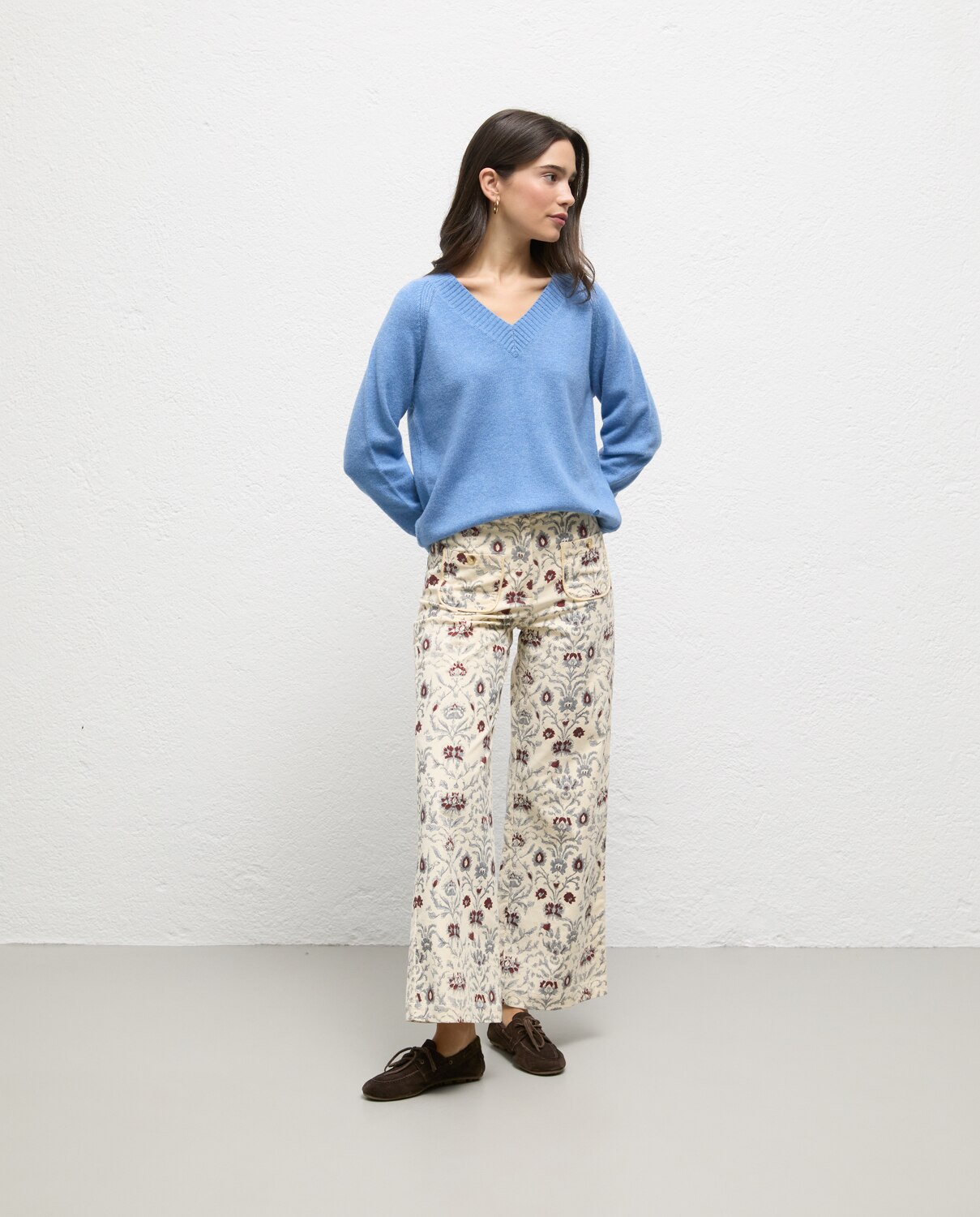 Jersey de mujer cuello pico lidia - El Ganso - Azul Azul-1