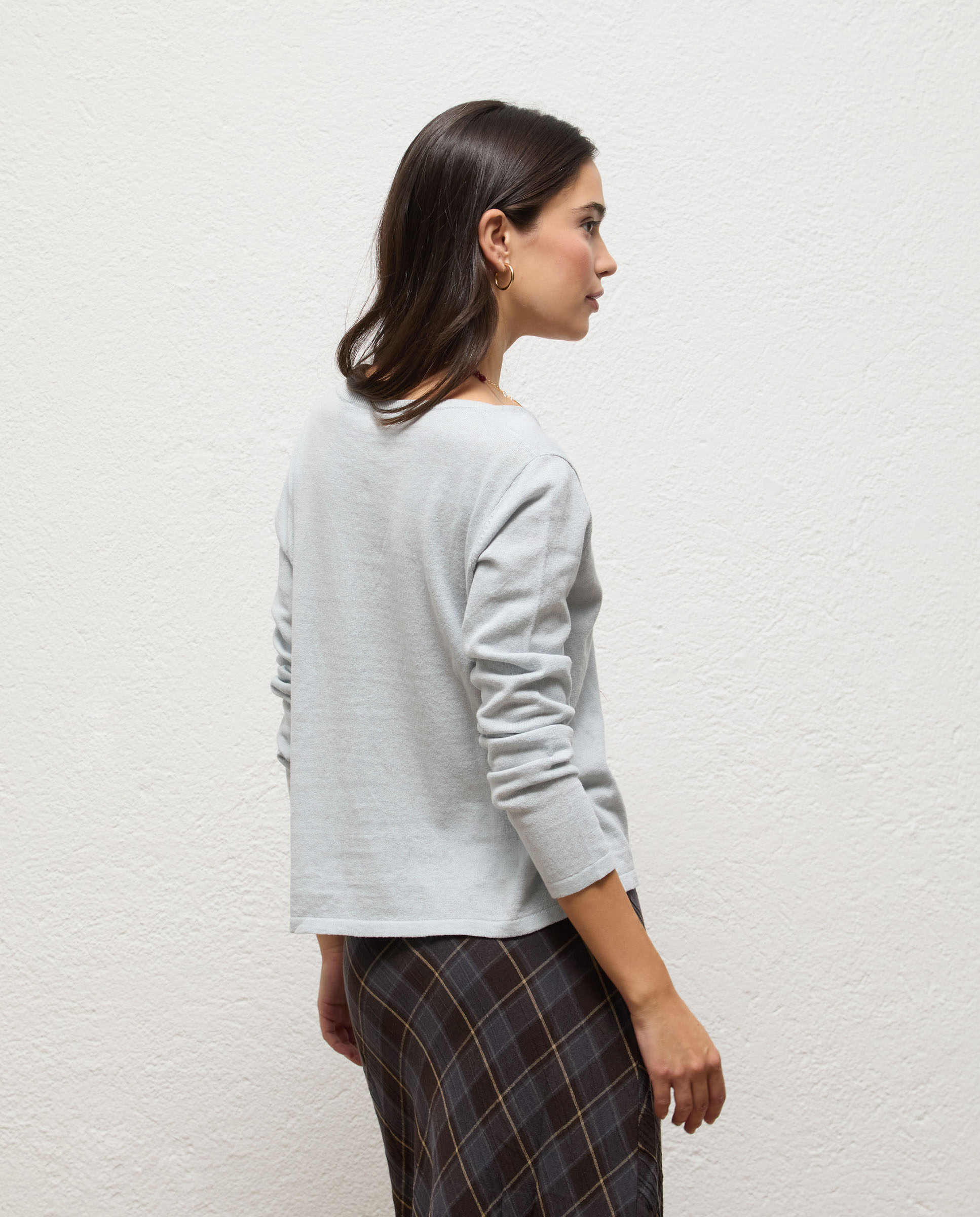 Cárdigan de mujer calados nuria - El Ganso - Azul celeste Azul celeste-3
