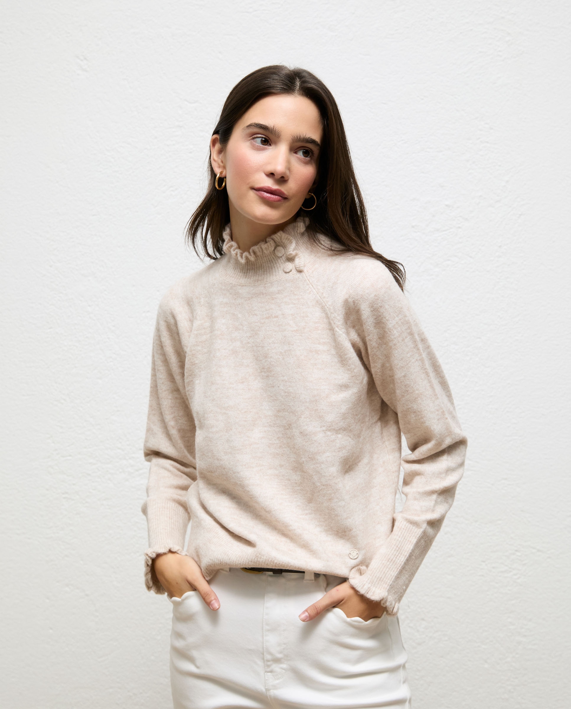Jersey de mujer de cuello alto chelsea - El Ganso - Beige Beige-2