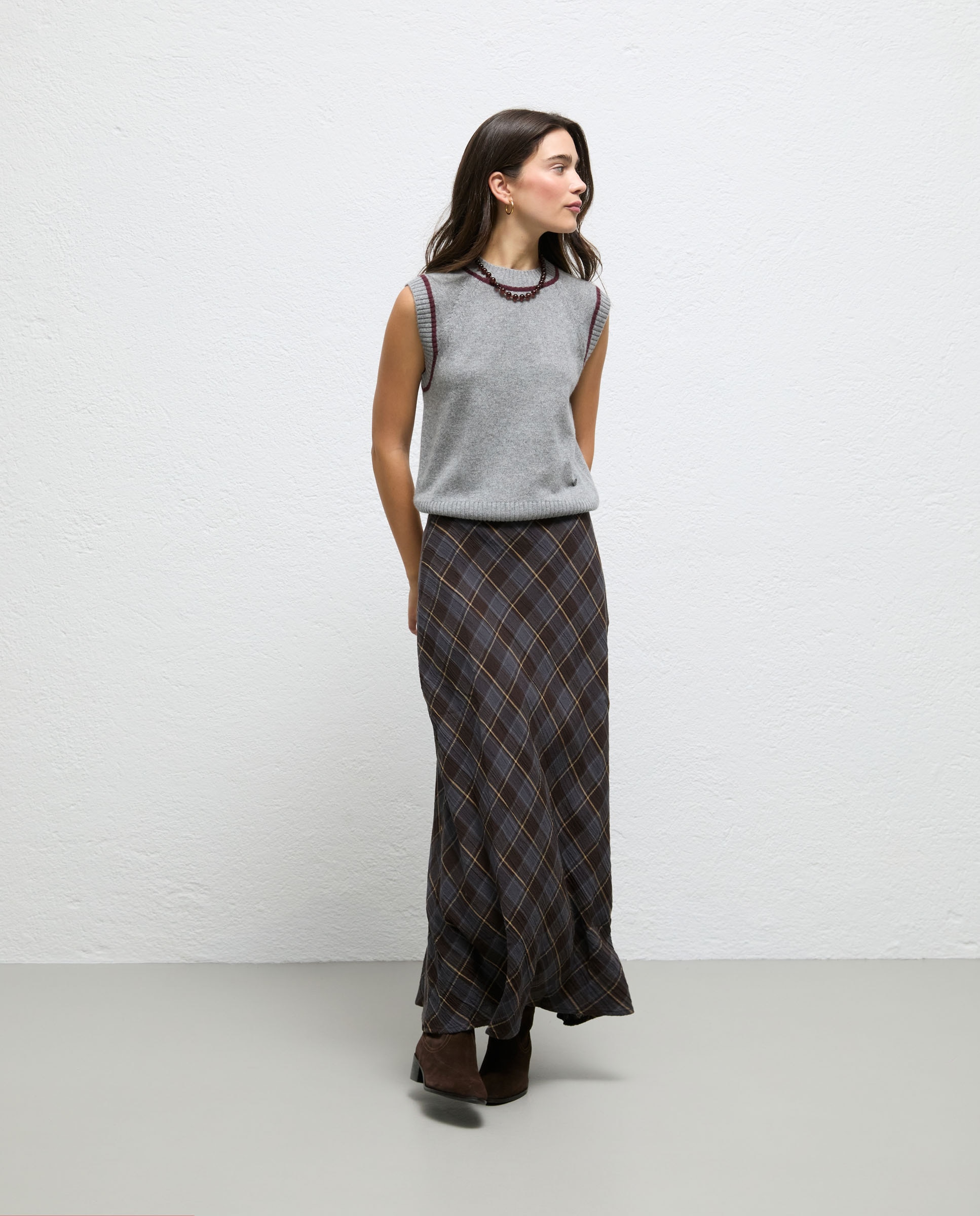 Chaleco de mujer a contraste bailey - El Ganso - Gris Gris-1
