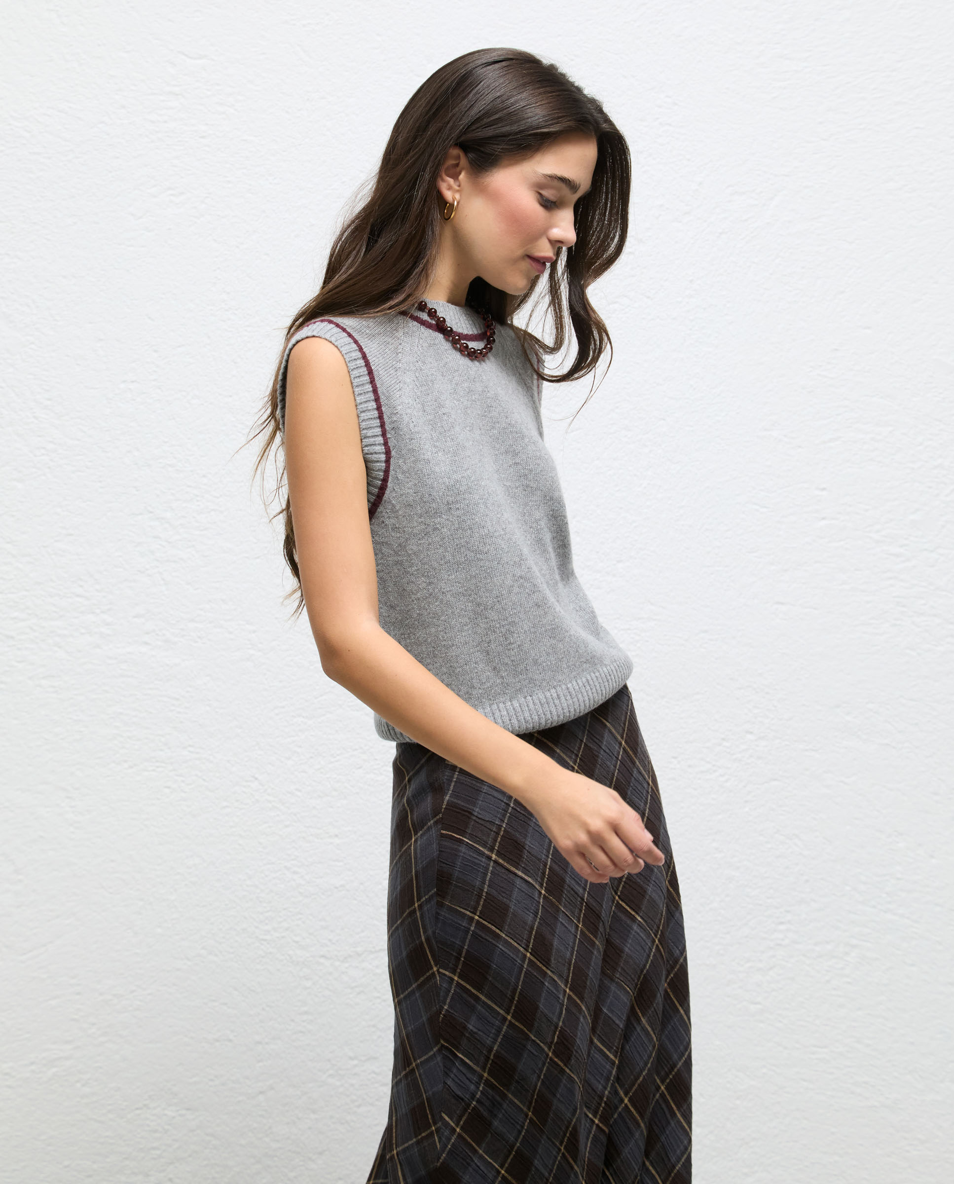 Chaleco de mujer a contraste bailey - El Ganso - Gris Gris-2