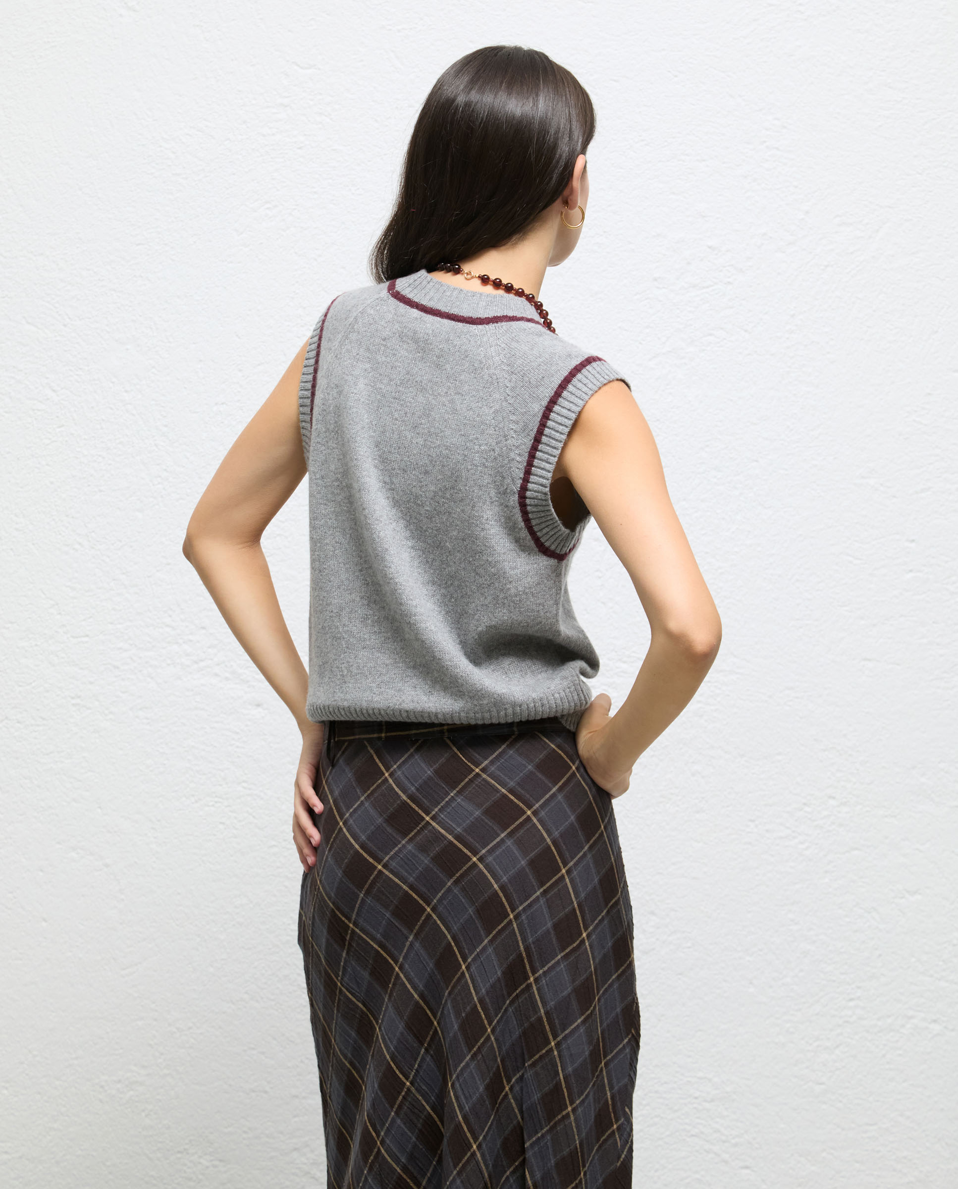 Chaleco de mujer a contraste bailey - El Ganso - Gris Gris-3
