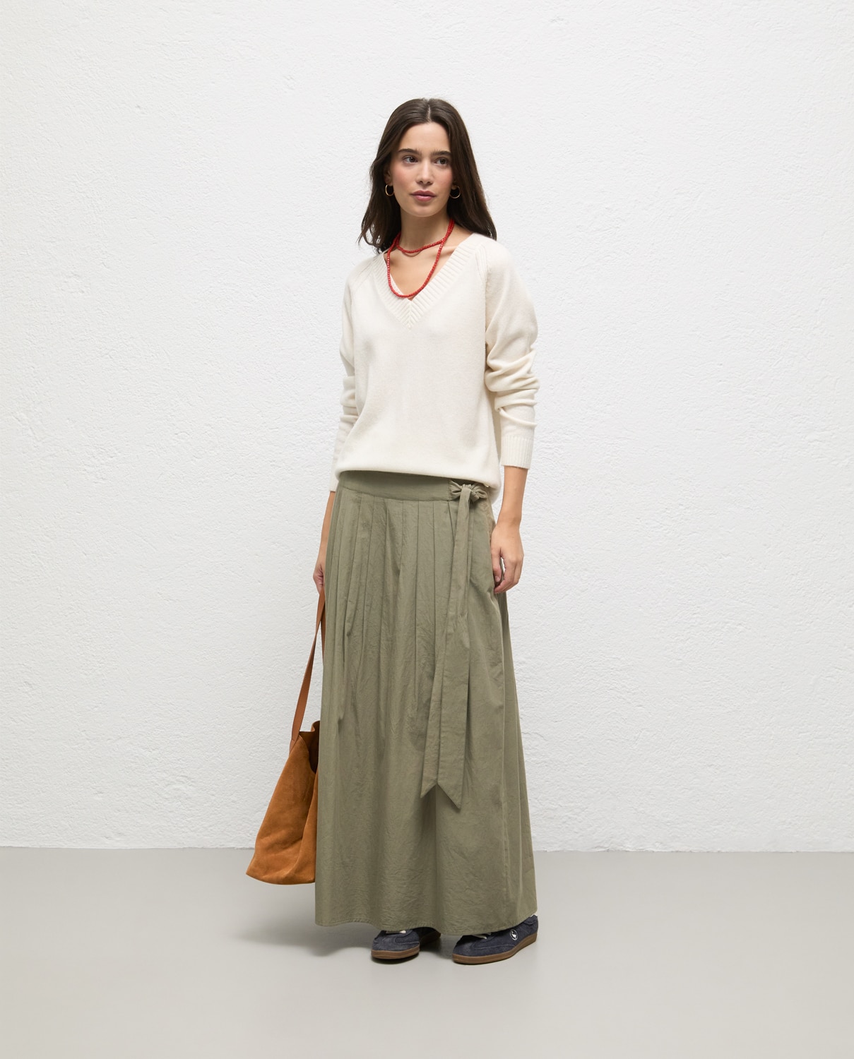 Jersey de mujer cuello pico lidia - El Ganso - Crudo Crudo-1