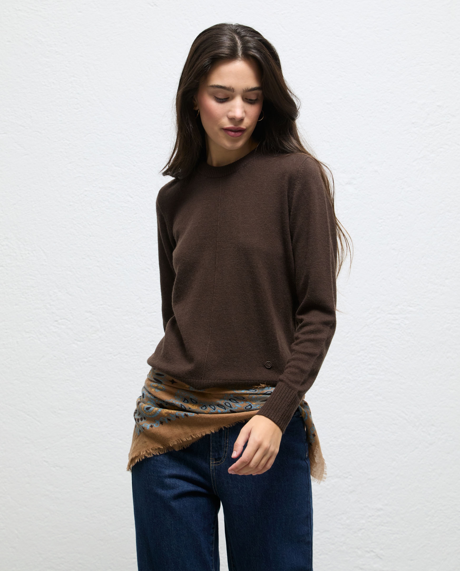 Jersey de mujer cuello caja miranda - El Ganso - Marrón Marrón-1