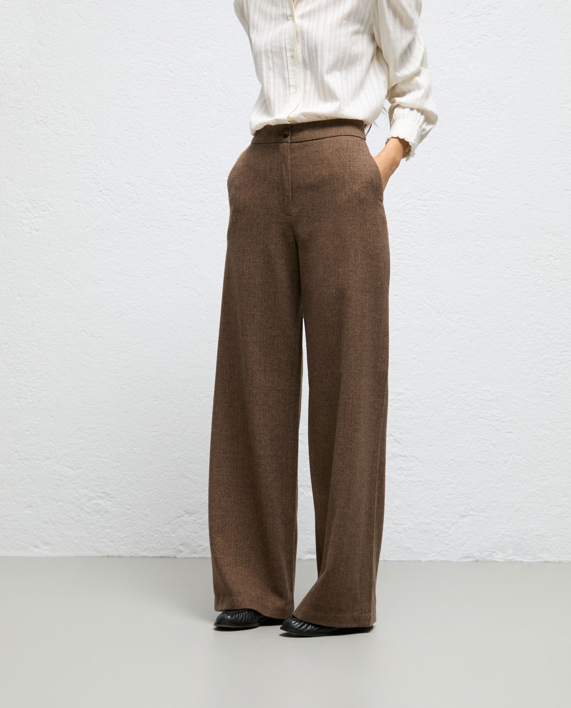 Pantalón de mujer espiga alina - El Ganso - Marrón Marrón-2