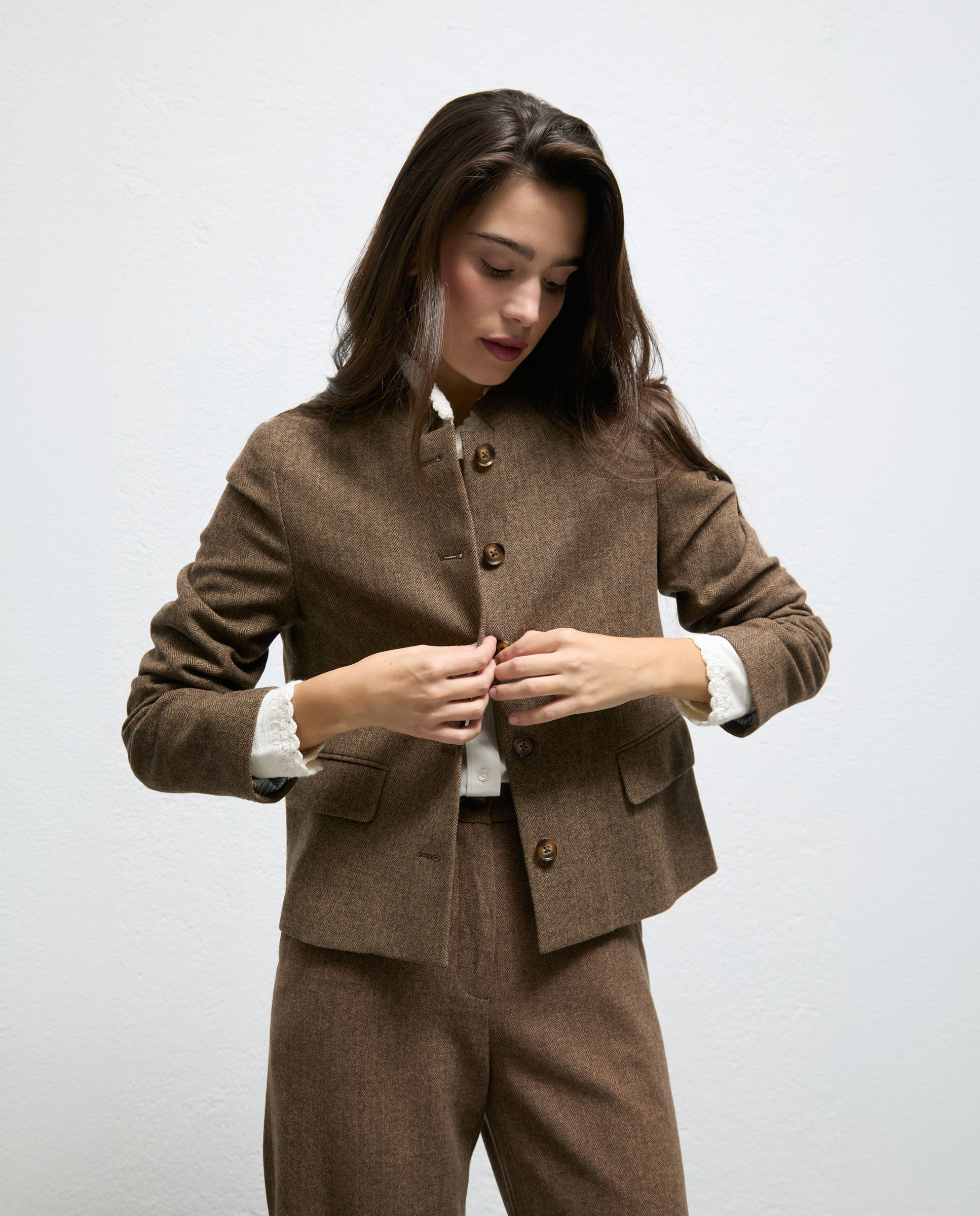 Imagen 0 de Chaqueta de mujer de rayas ofelia Marrón