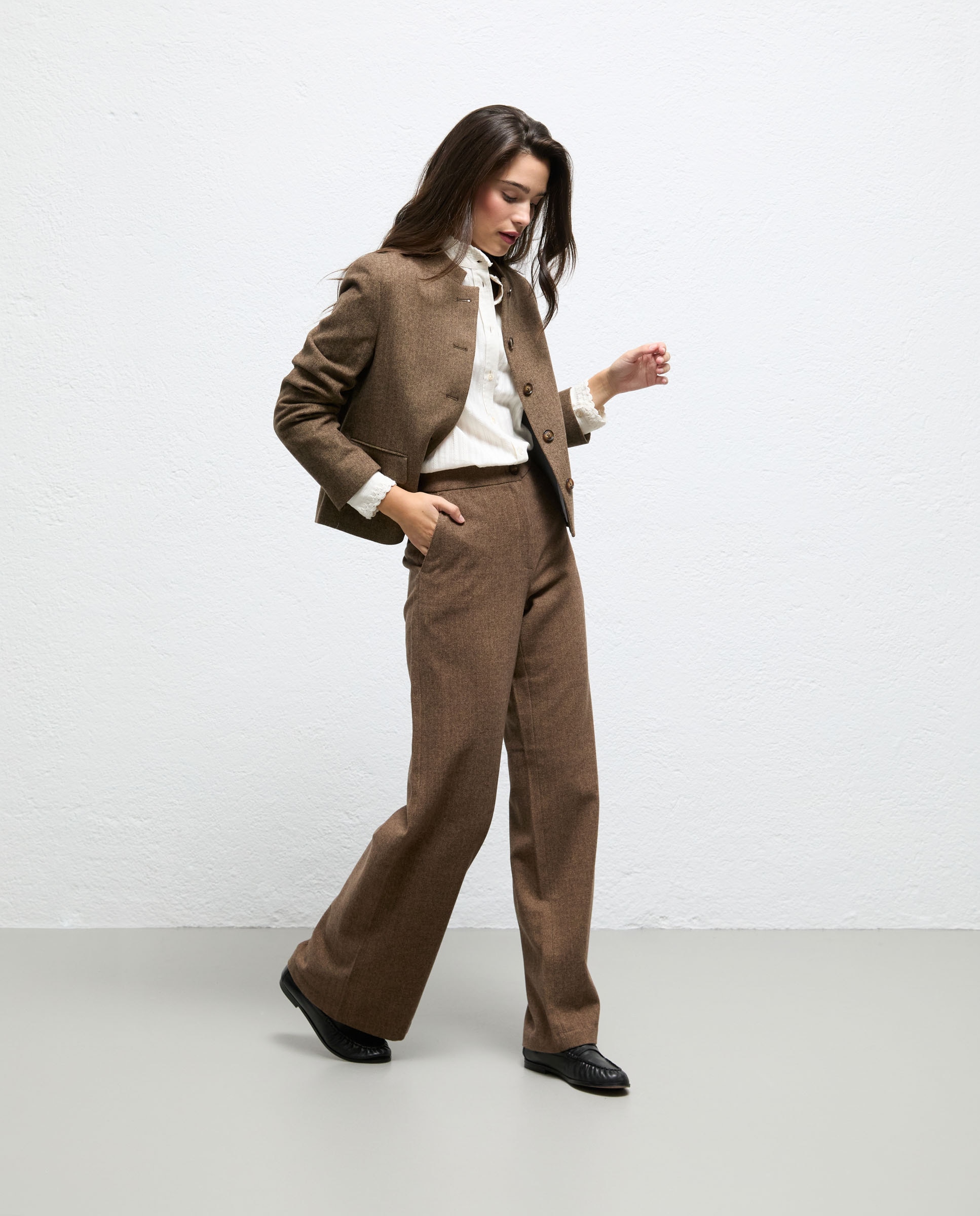 Chaqueta de mujer de rayas ofelia - El Ganso - Marrón Marrón-2