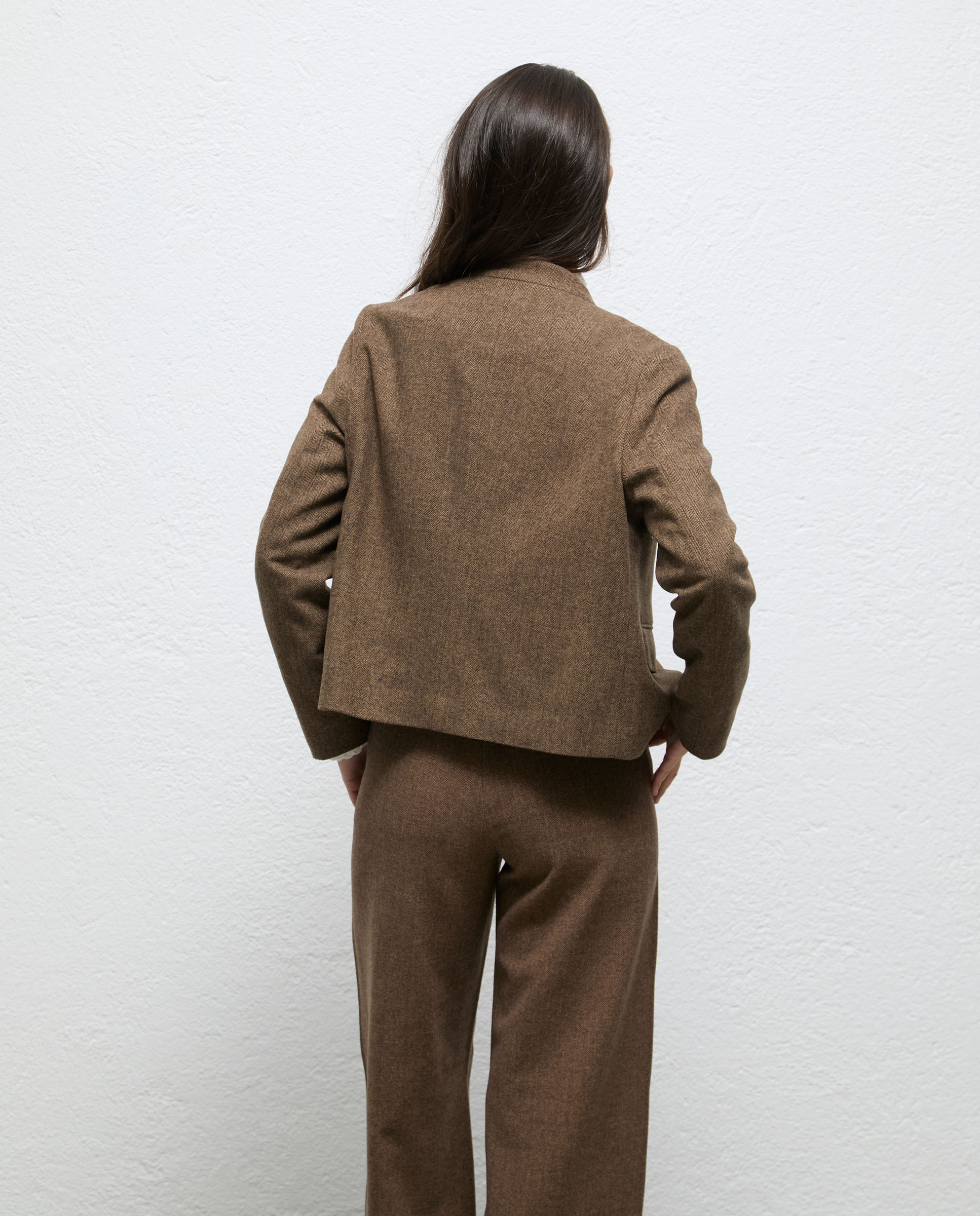 Chaqueta de mujer de rayas ofelia - El Ganso - Marrón Marrón-3
