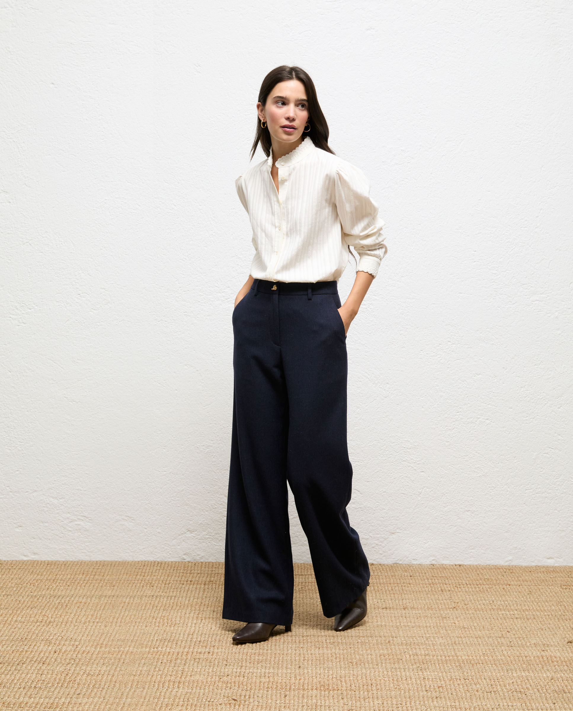 Pantalón de mujer lana shira - El Ganso - Azul marino Azul marino-1