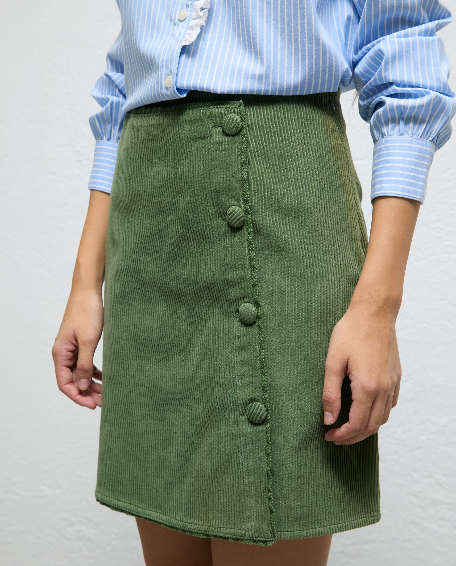Falda de mujer de pana leonora - El Ganso - Verde Verde-2