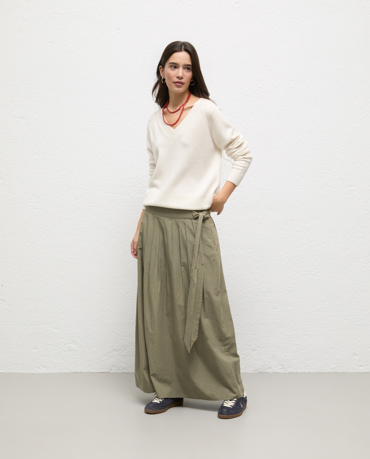 Falda de mujer de tablas melissa - El Ganso - Verde Verde-1