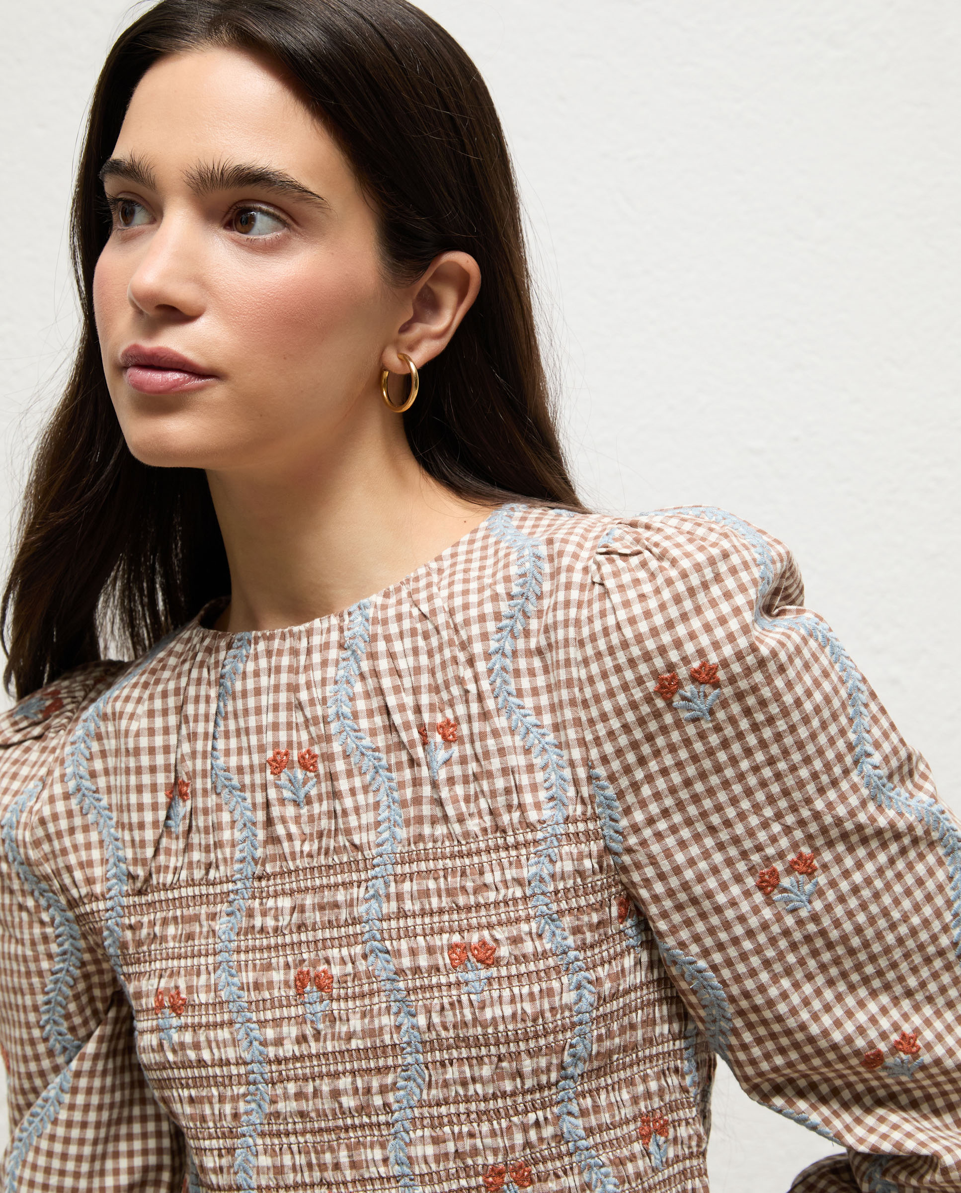 Blusa de mujer de bordados daniella - El Ganso - Marrón Marrón-2