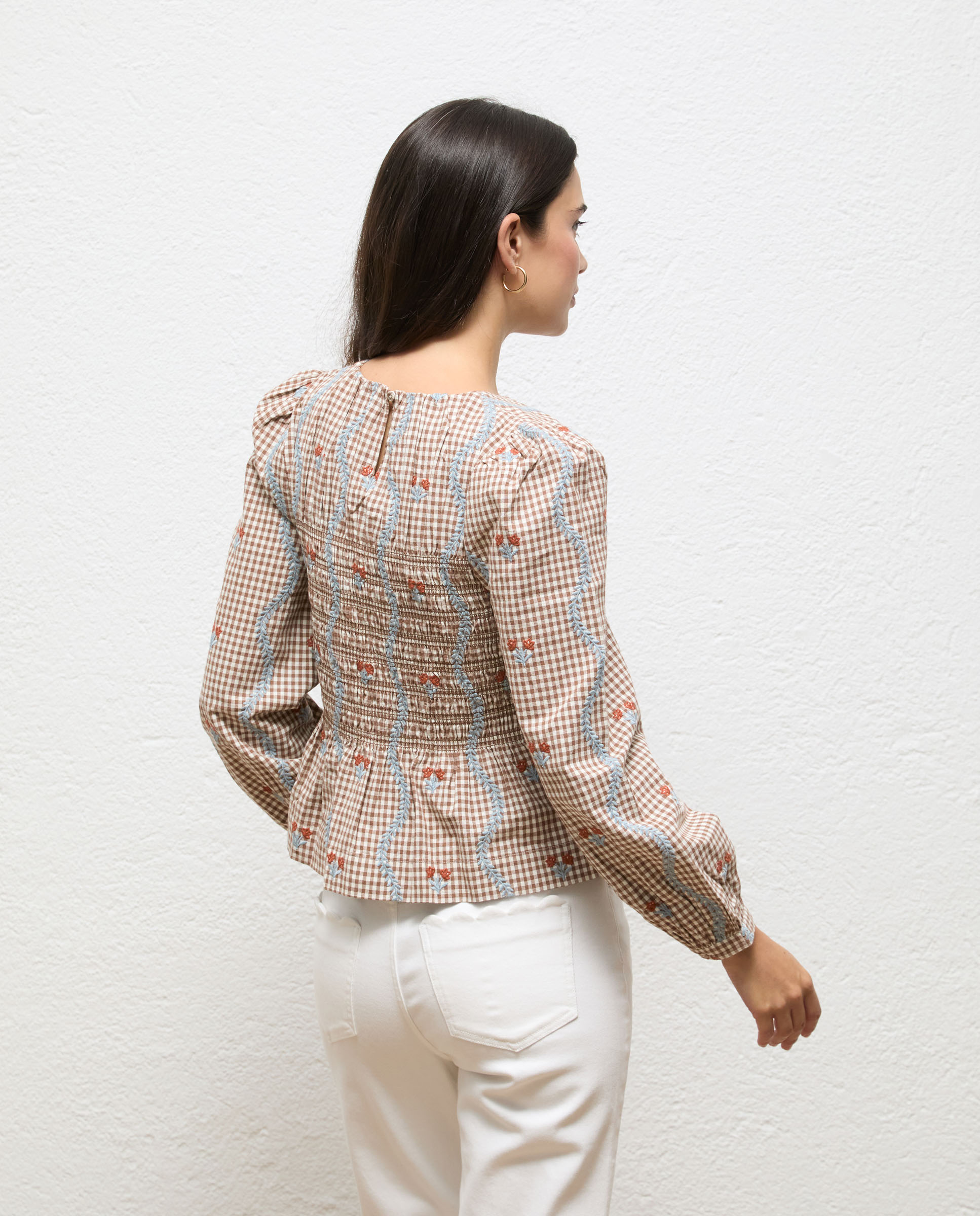 Blusa de mujer de bordados daniella - El Ganso - Marrón Marrón-3
